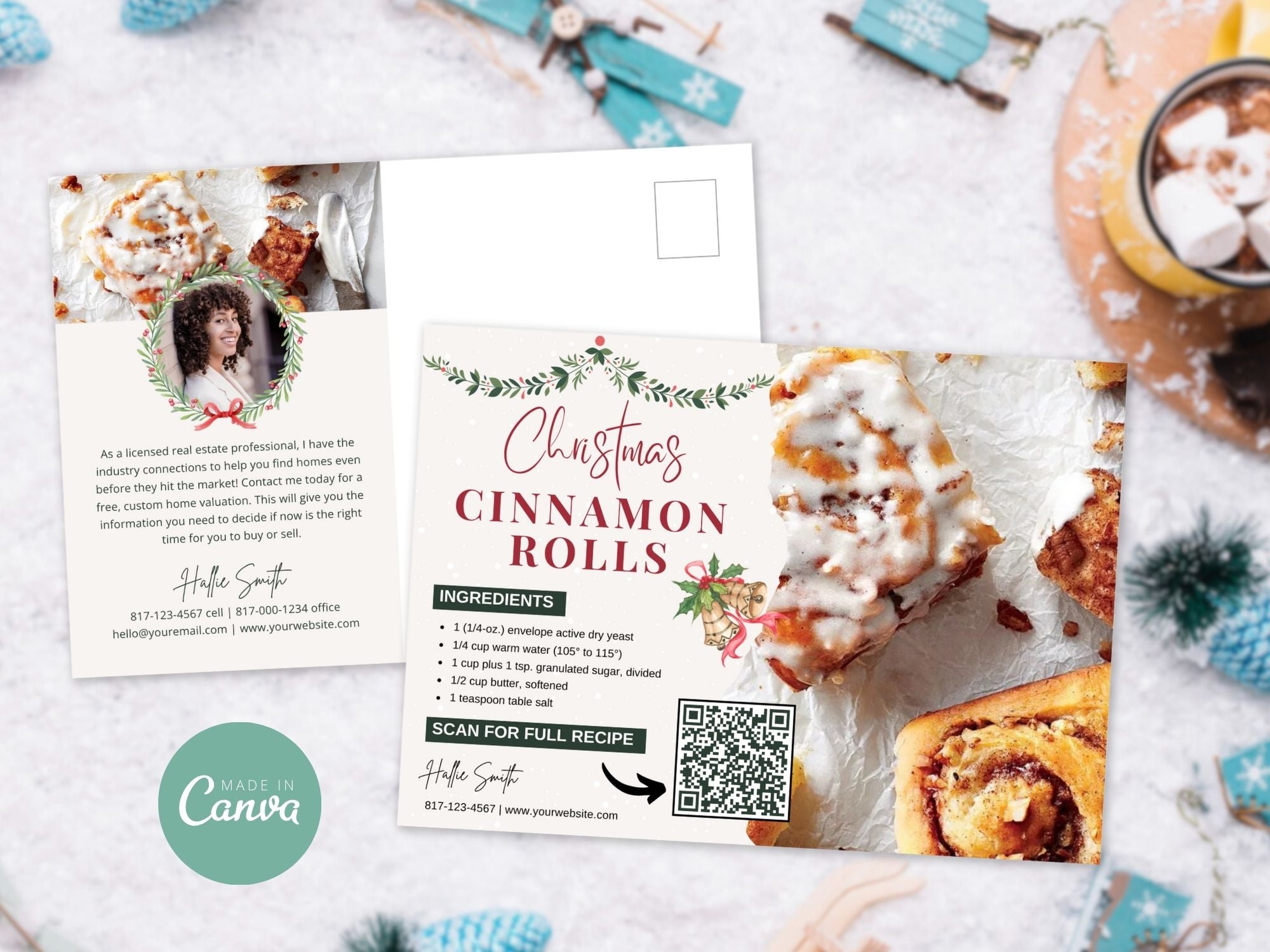 Real Estate Christmas Recipe Postcard Bundle - Festive Holiday Recipes