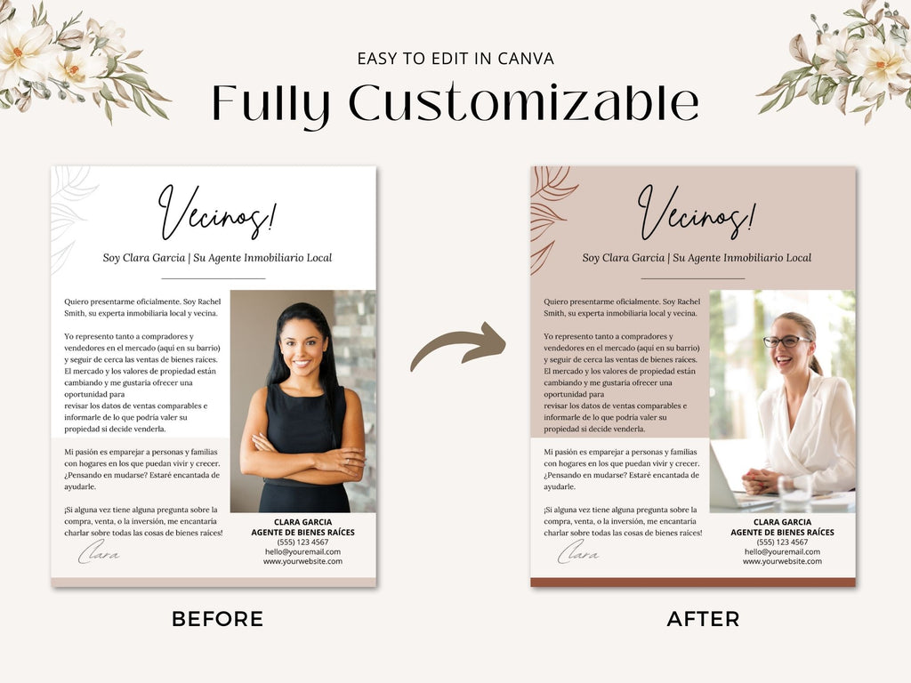Real Estate 'Hello Neighbors' Letter in Spanish Vol. 02 - Connect effectively with your community by introducing your real estate services with this personalized digital letter.