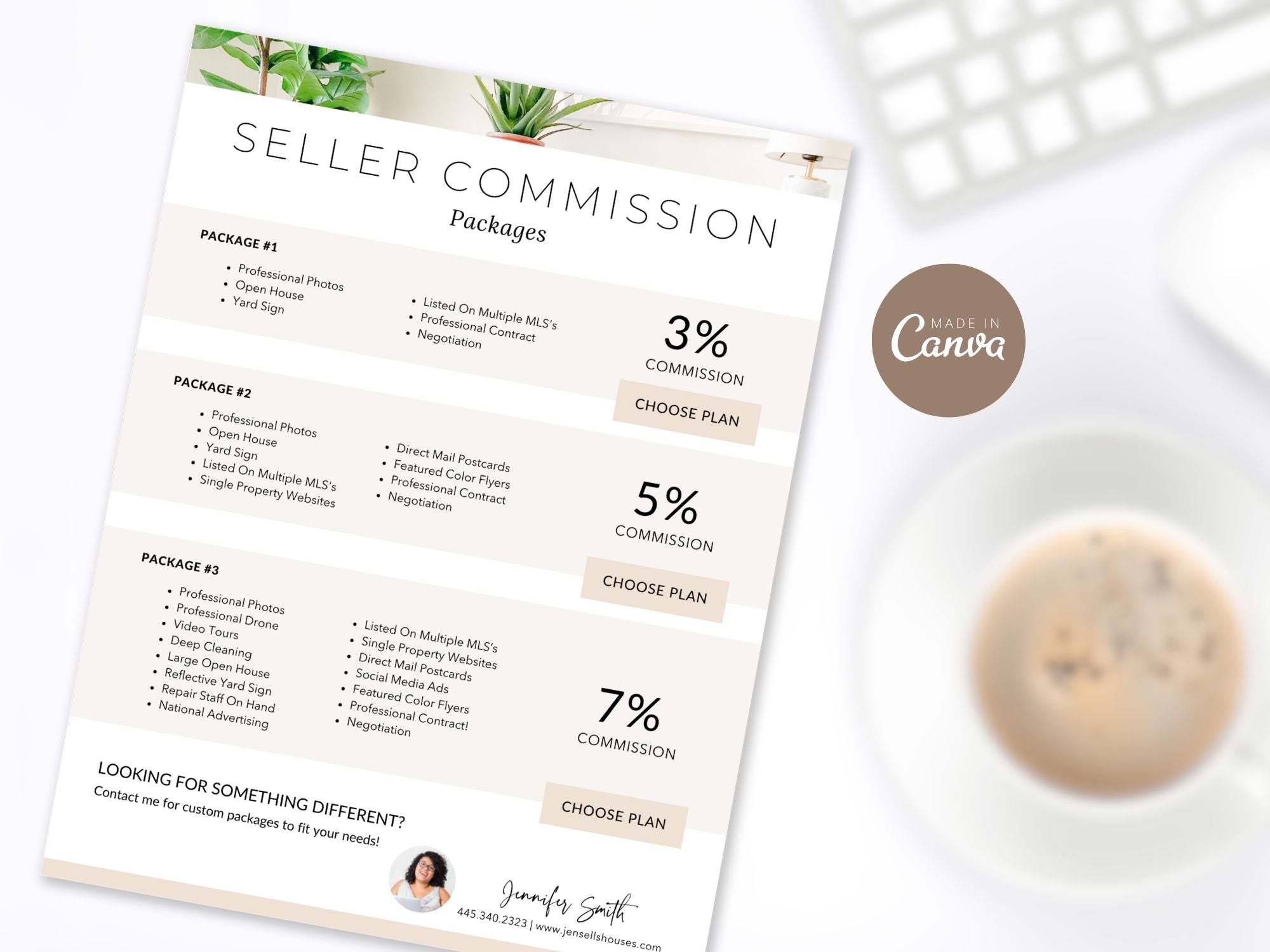 Seller Commission Flyer - Professional flyer highlighting competitive seller commission rates for real estate marketing.