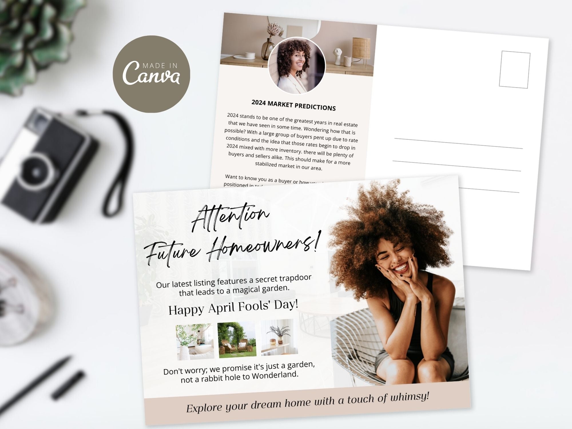April Fool Joke Postcards - Professionally designed real estate postcards for lighthearted and playful communication during the April Fool's season.