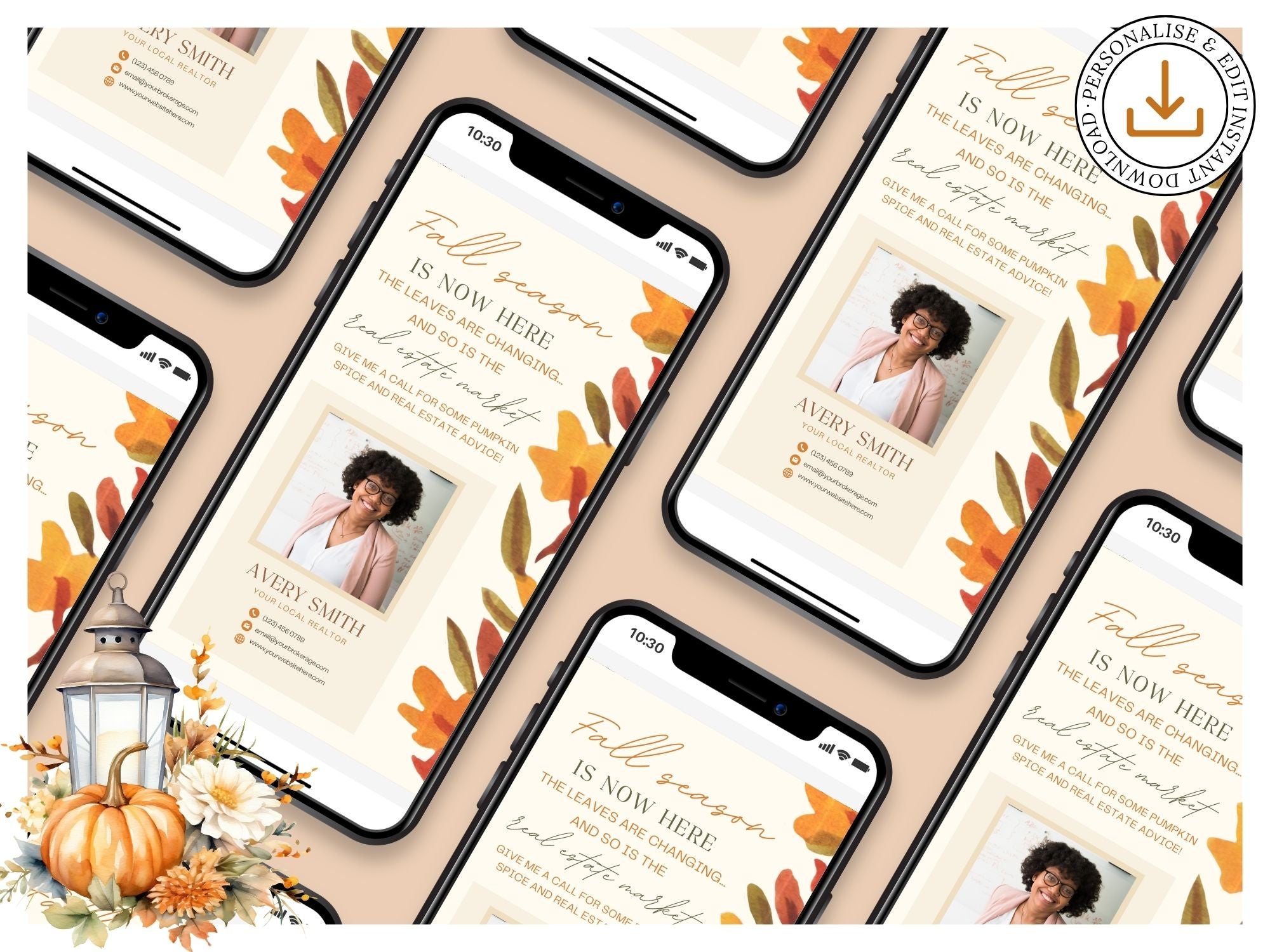 Real Estate Fall Digital Card Vol 01 - Visually appealing digital card for expressing gratitude and staying connected with clients in the fall season.