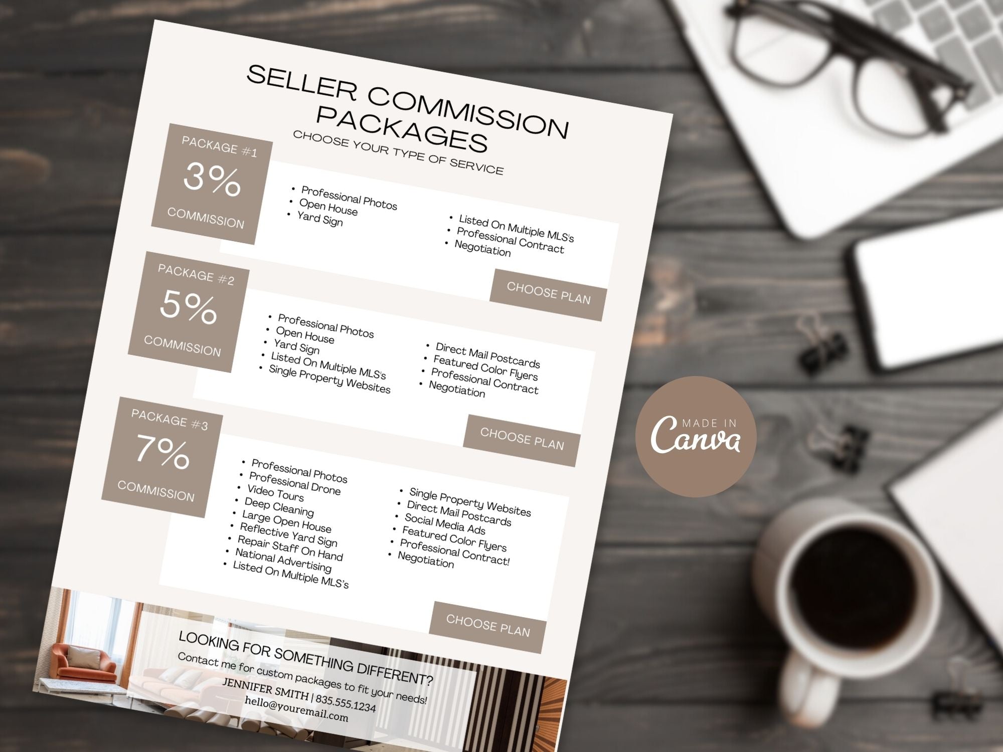 Luxury Seller Commission Flyer - Elegant flyer highlighting competitive commission rates for luxury real estate marketing.
