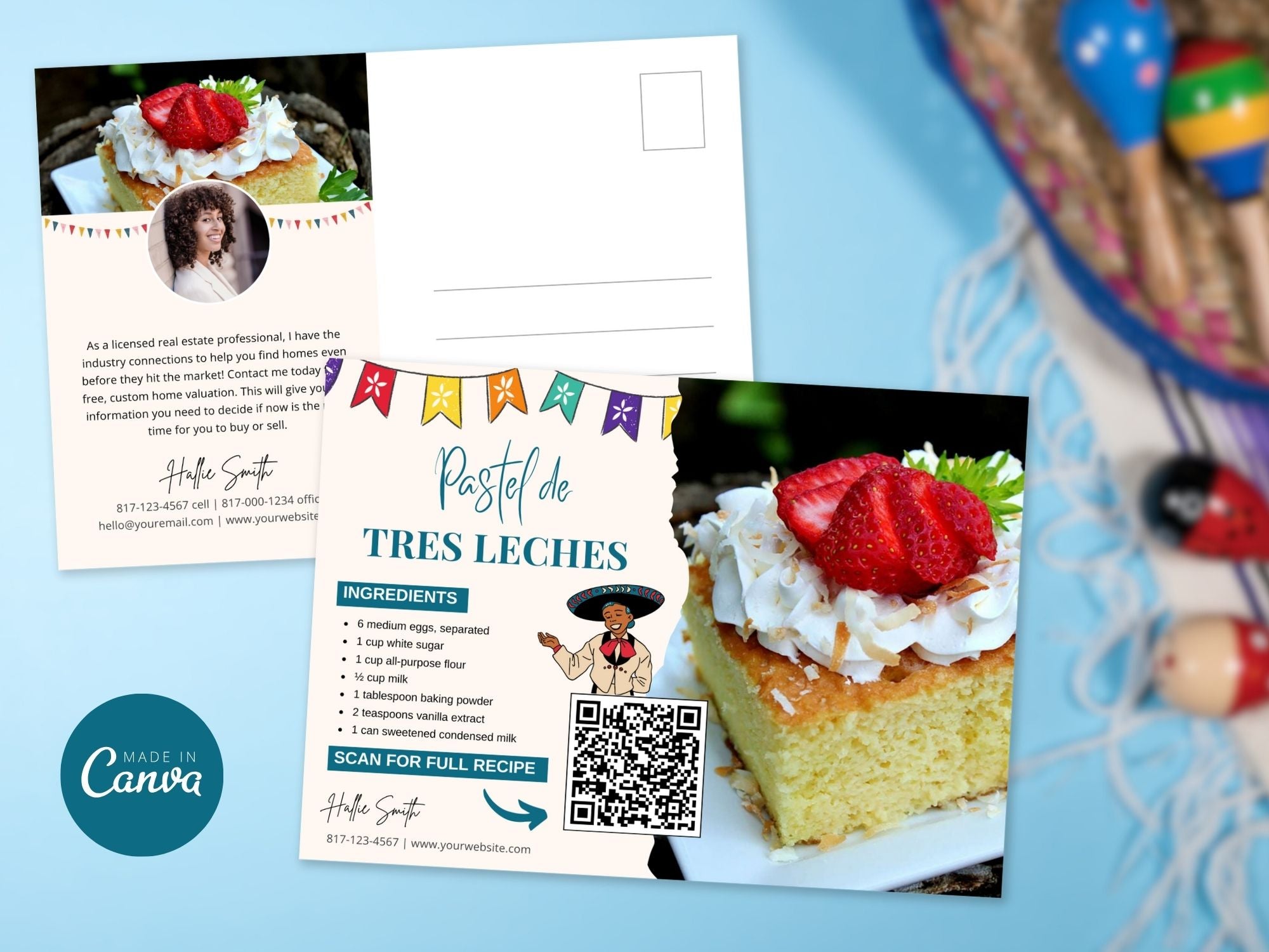 Cinco De Mayo Real Estate Recipe Postcards - Add flavor to your marketing with delicious recipes and vibrant designs.