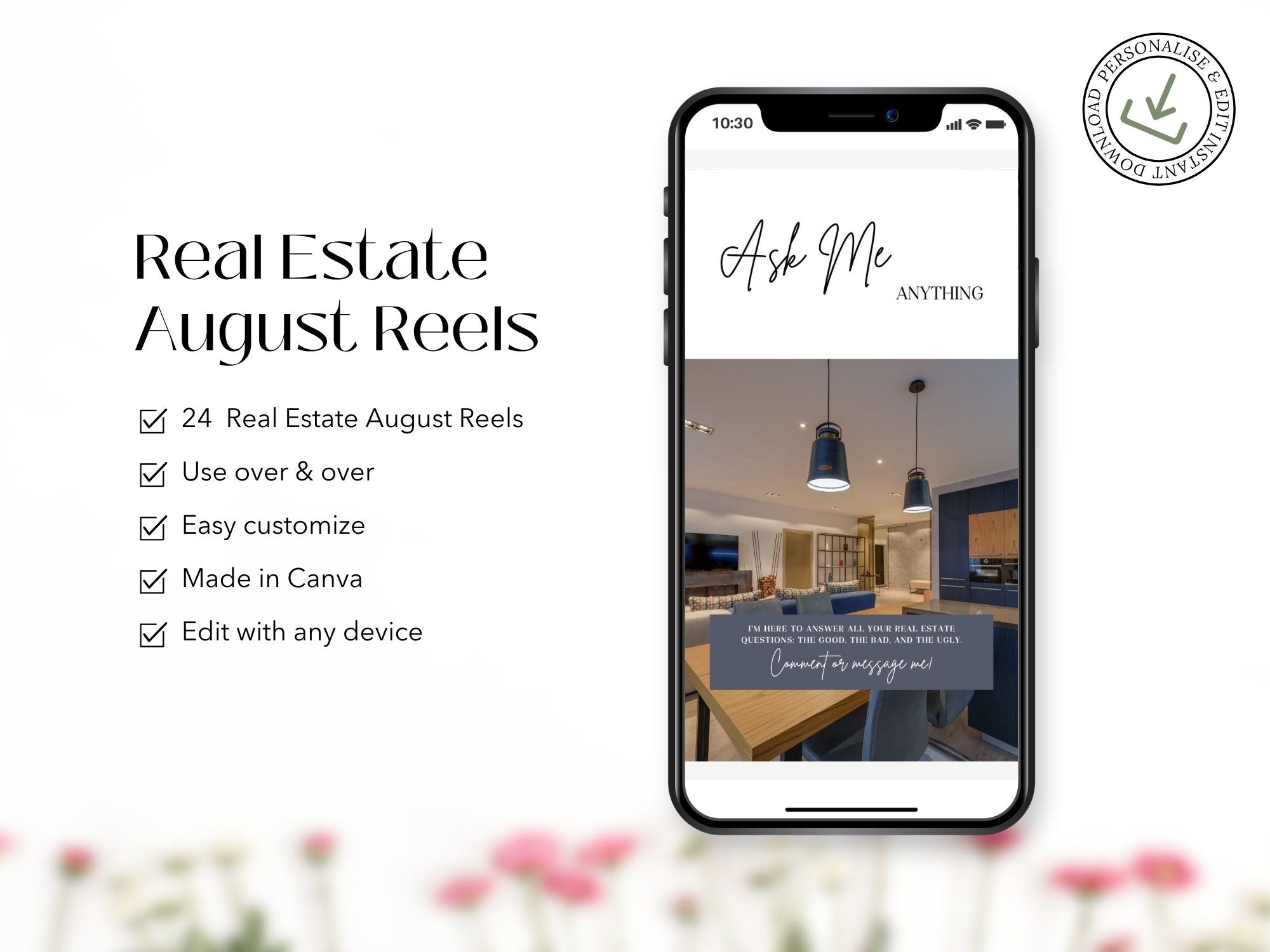 August real estate Instagram reels designed for consistent social media presence