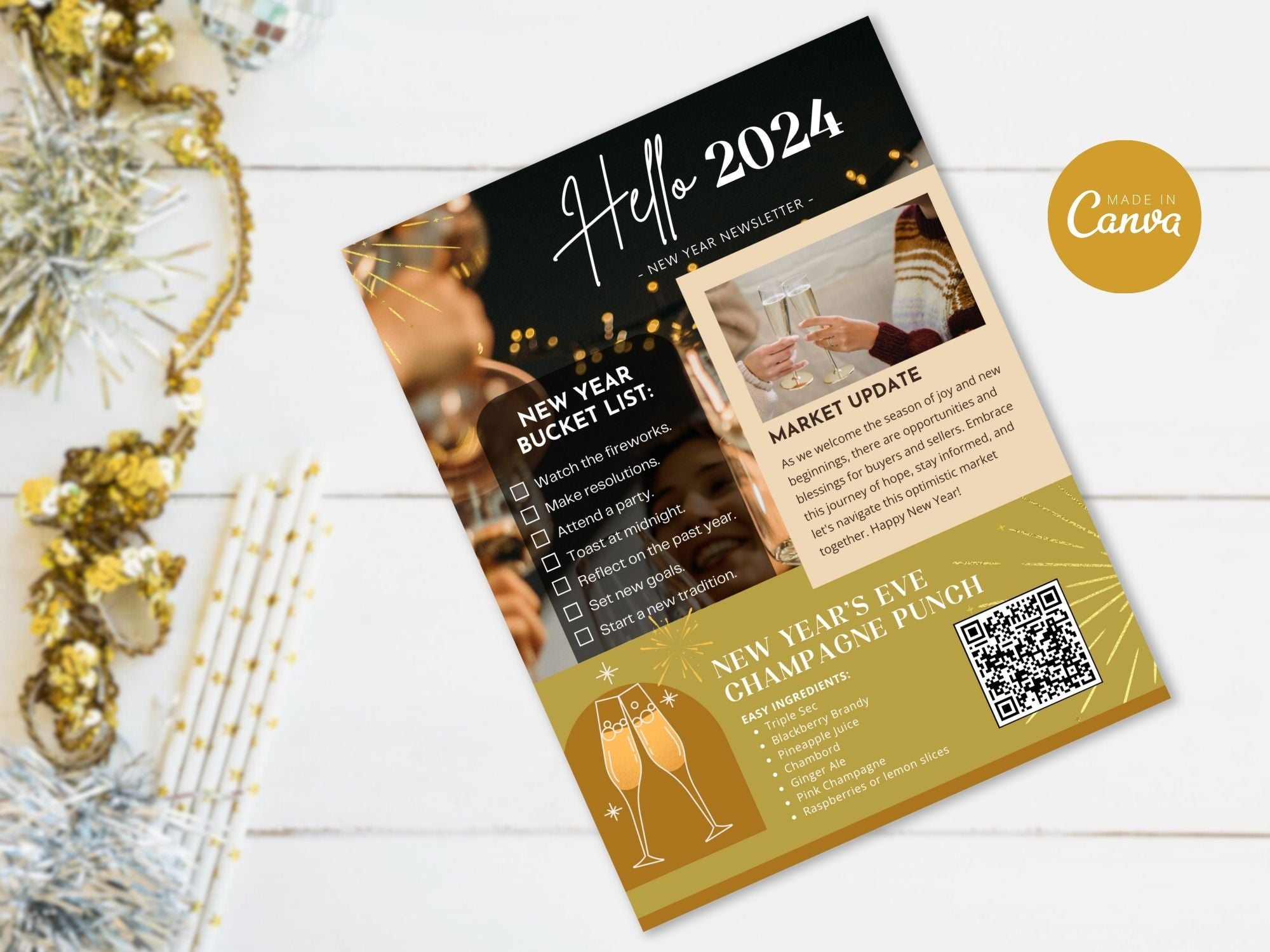 Real Estate New Year Newsletter 2024: Sharing Real Estate Insights and Celebrating the New Year with Clients and the Community