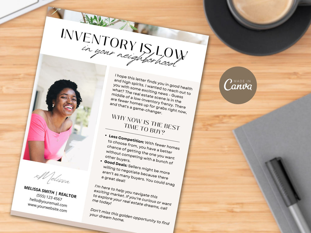 Low Inventory Real Estate Letter Vol 01 - Expertly crafted letter addressing current market conditions, providing insights and strategic advice for buyers and sellers in the low inventory real estate market.