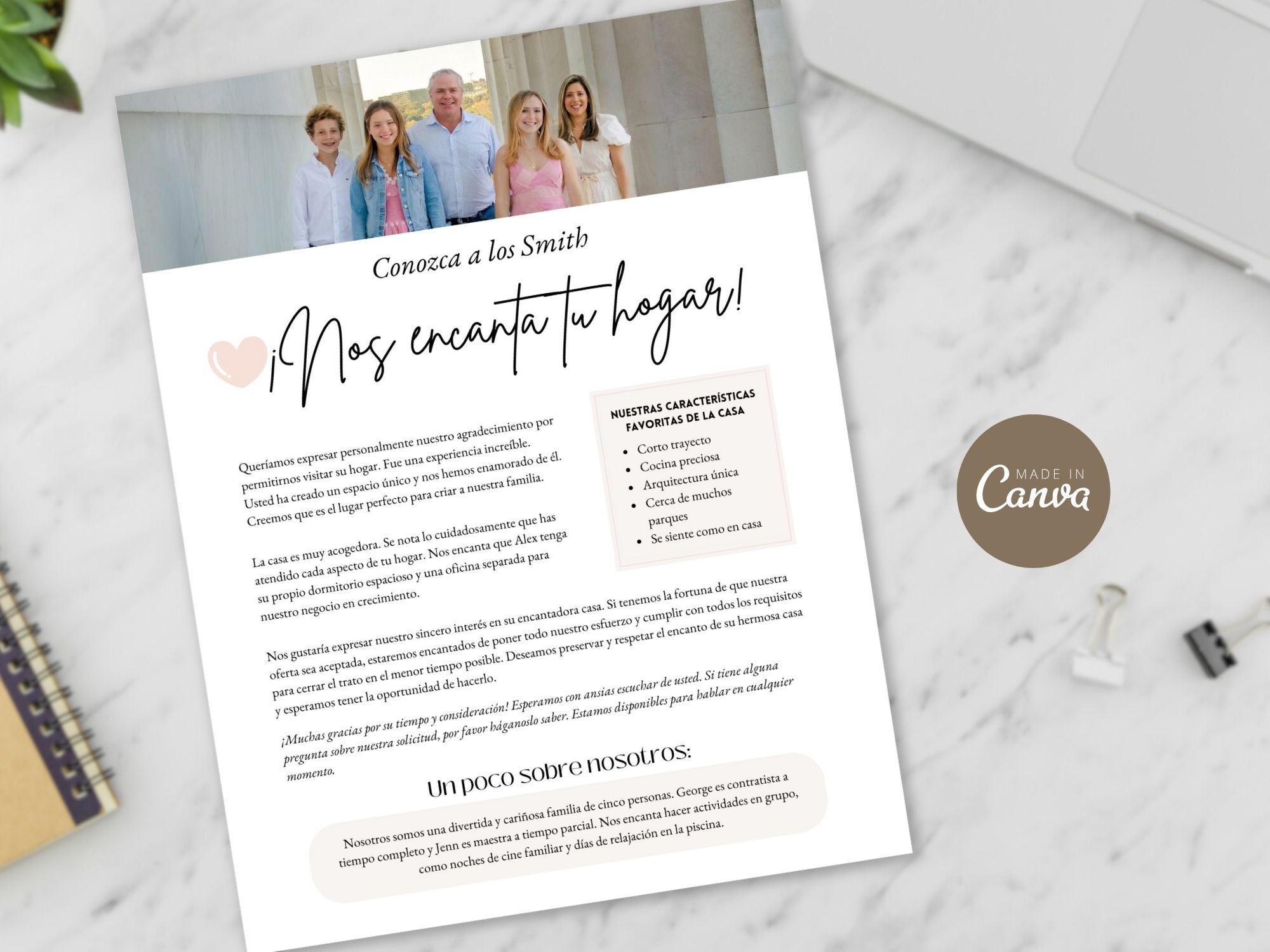 Spanish Home Offer Letter Vol 01 - Make a lasting impression when presenting a purchase offer in Spanish.