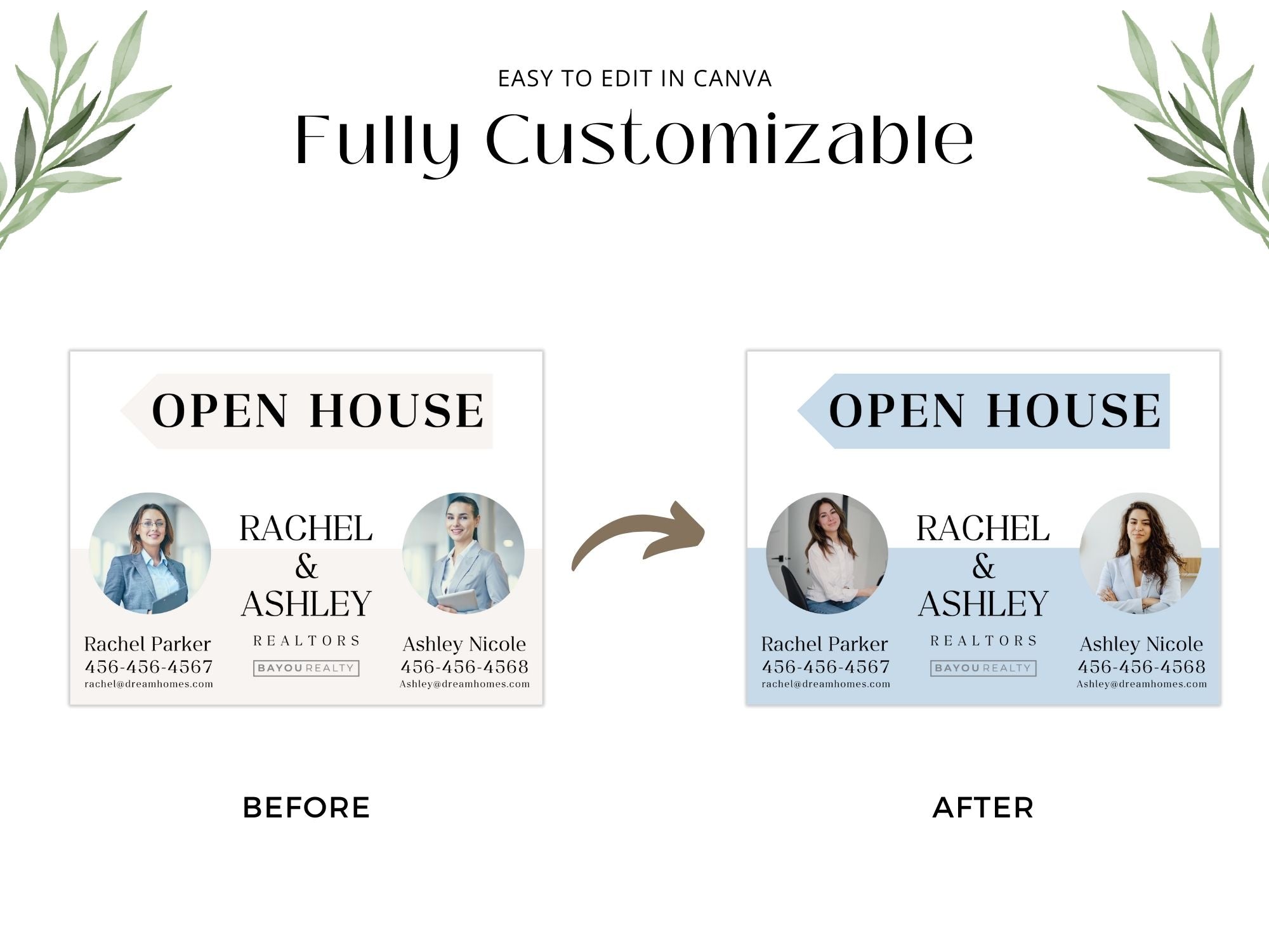  Beige Multiple Agents Open House Sign (18 x 24)- Stylish and sturdy sign for promoting open  houses with multiple agents.
