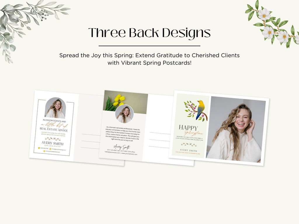 Spring Postcard Bundle - Eye-catching postcards for vibrant real estate marketing in the spring season.