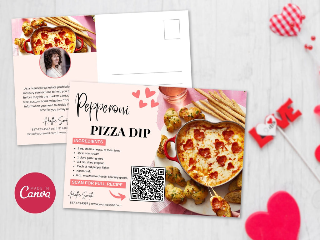 Real Estate Valentine's Day Recipe Postcard Bundle: Spreading Love and Culinary Delights to Clients and Prospects on Valentine's Day