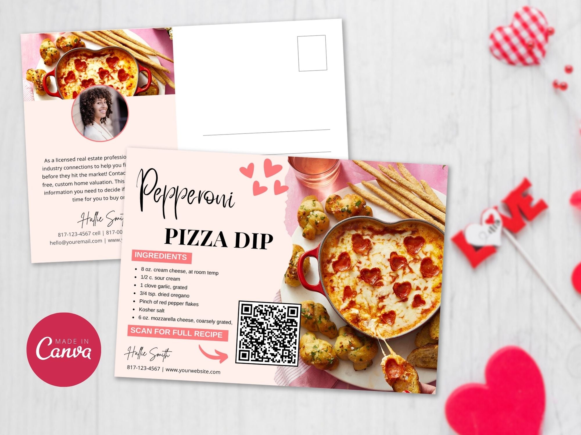 Real Estate Valentine's Day Recipe Postcard Bundle: Spreading Love and Culinary Delights to Clients and Prospects on Valentine's Day