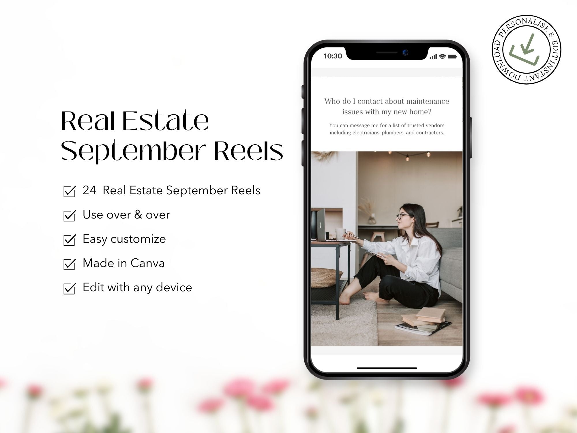 September real estate Instagram reel templates for early fall marketing