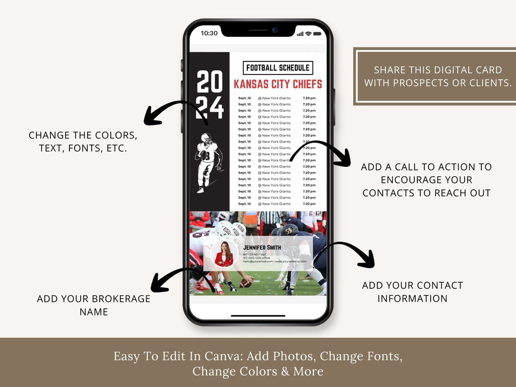 Football Schedule Textables Vol 01 featuring football-themed templates for real estate
marketing through text messages.