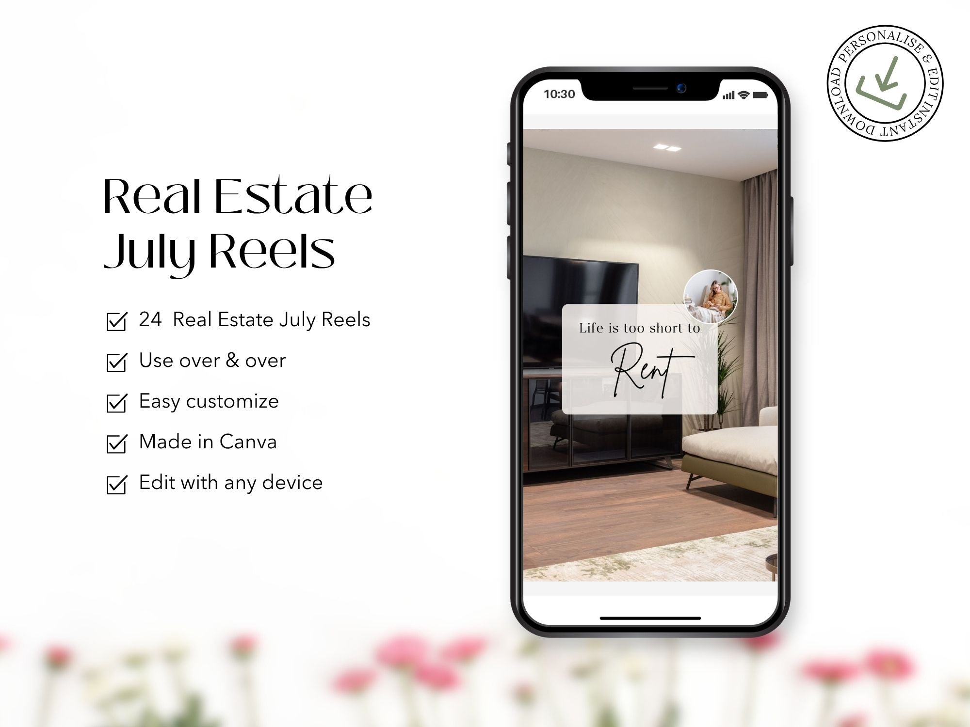 July real estate Instagram reel templates with patriotic summer theme