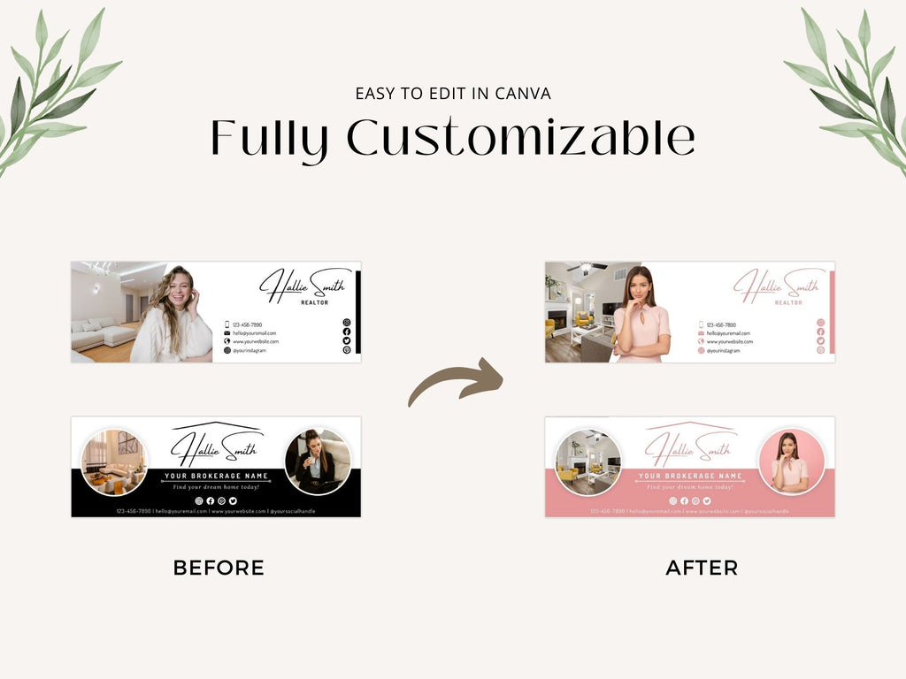 Real Estate Black Email Signature Vol 01 - Sleek and minimalist email signature for real estate professionals.