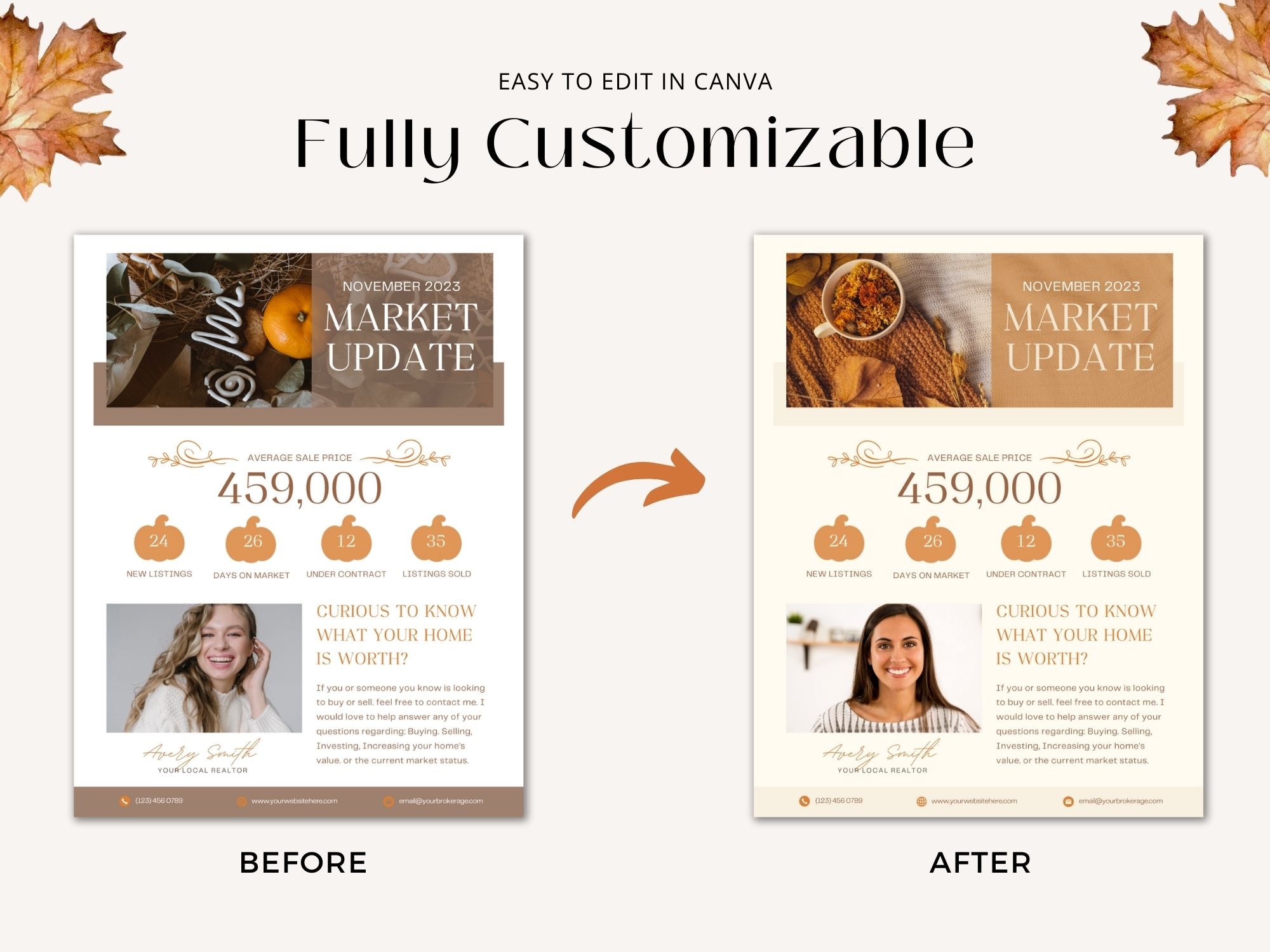 Real Estate Fall Market Update Flyer Vol 02 - Eye-catching flyer delivering essential fall market insights in a visually appealing format for effective communication with clients and prospects.