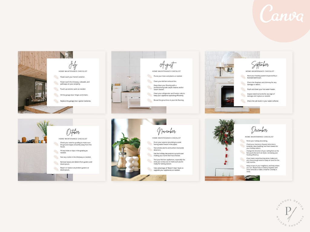 Real Estate Monthly Maintenance Postcards - Eye-catching postcards providing valuable monthly maintenance tips for homeowners, fostering connections and enhancing brand presence.