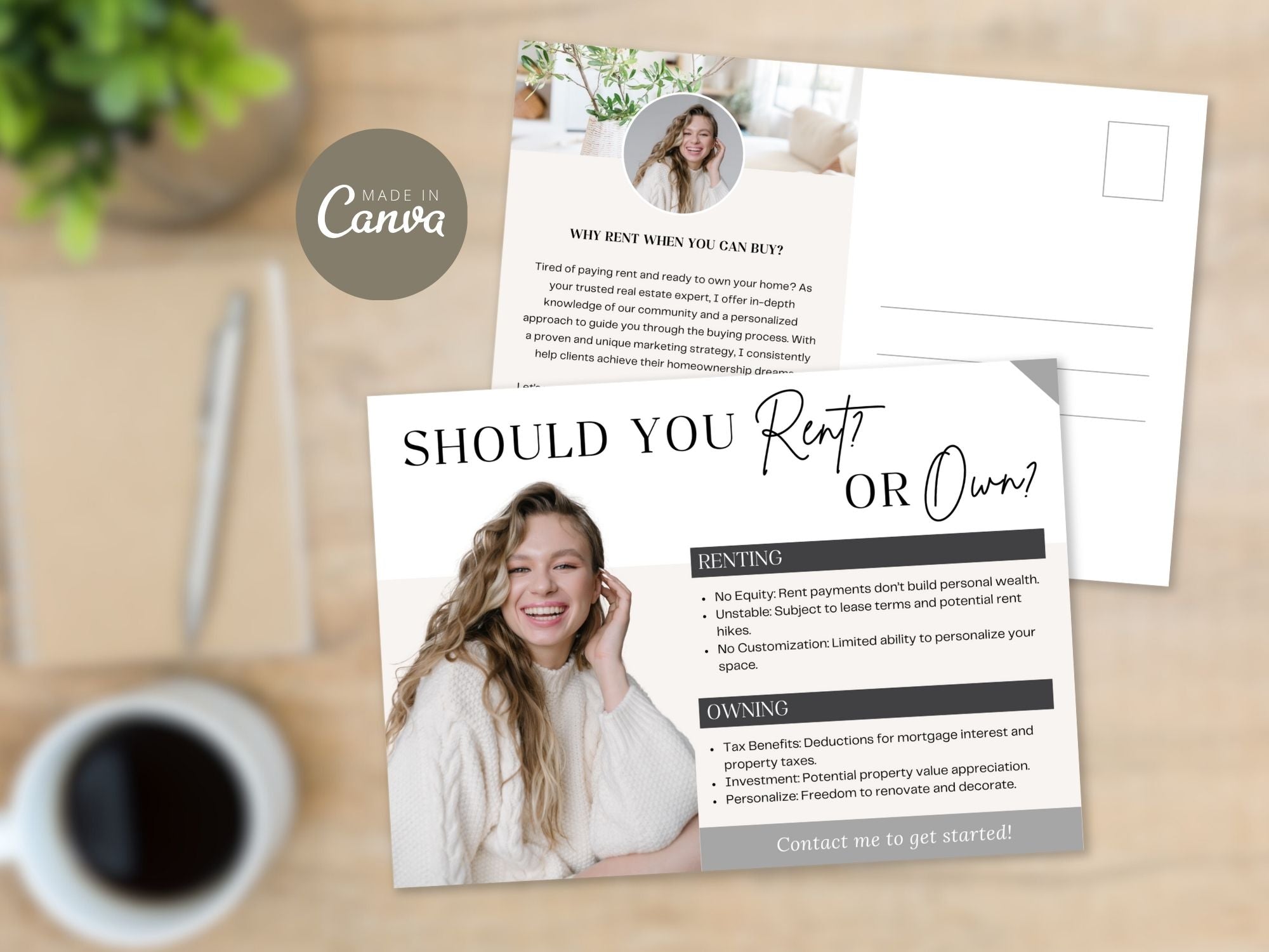  Rent Vs Own Postcard Vol 01- Showcasing the advantages of homeownership.