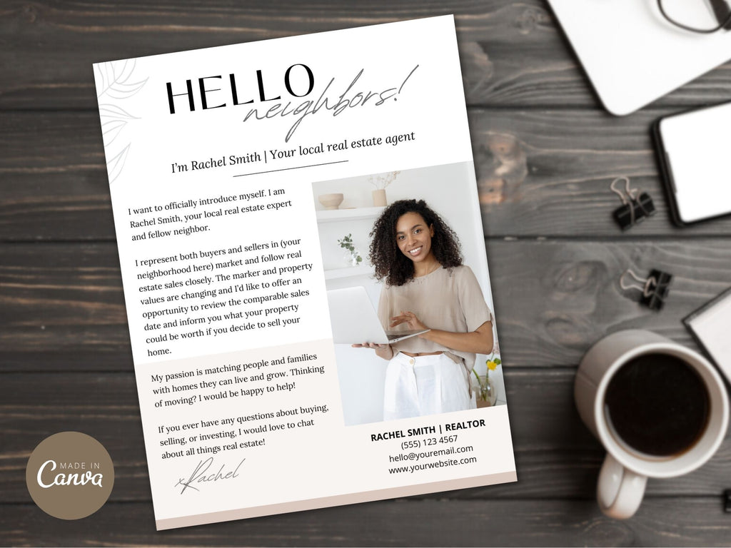 Hello Neighbors Real Estate Letter Vol 02 - Personalized letter designed for community engagement, showcasing real estate expertise and fostering connections within the neighborhood