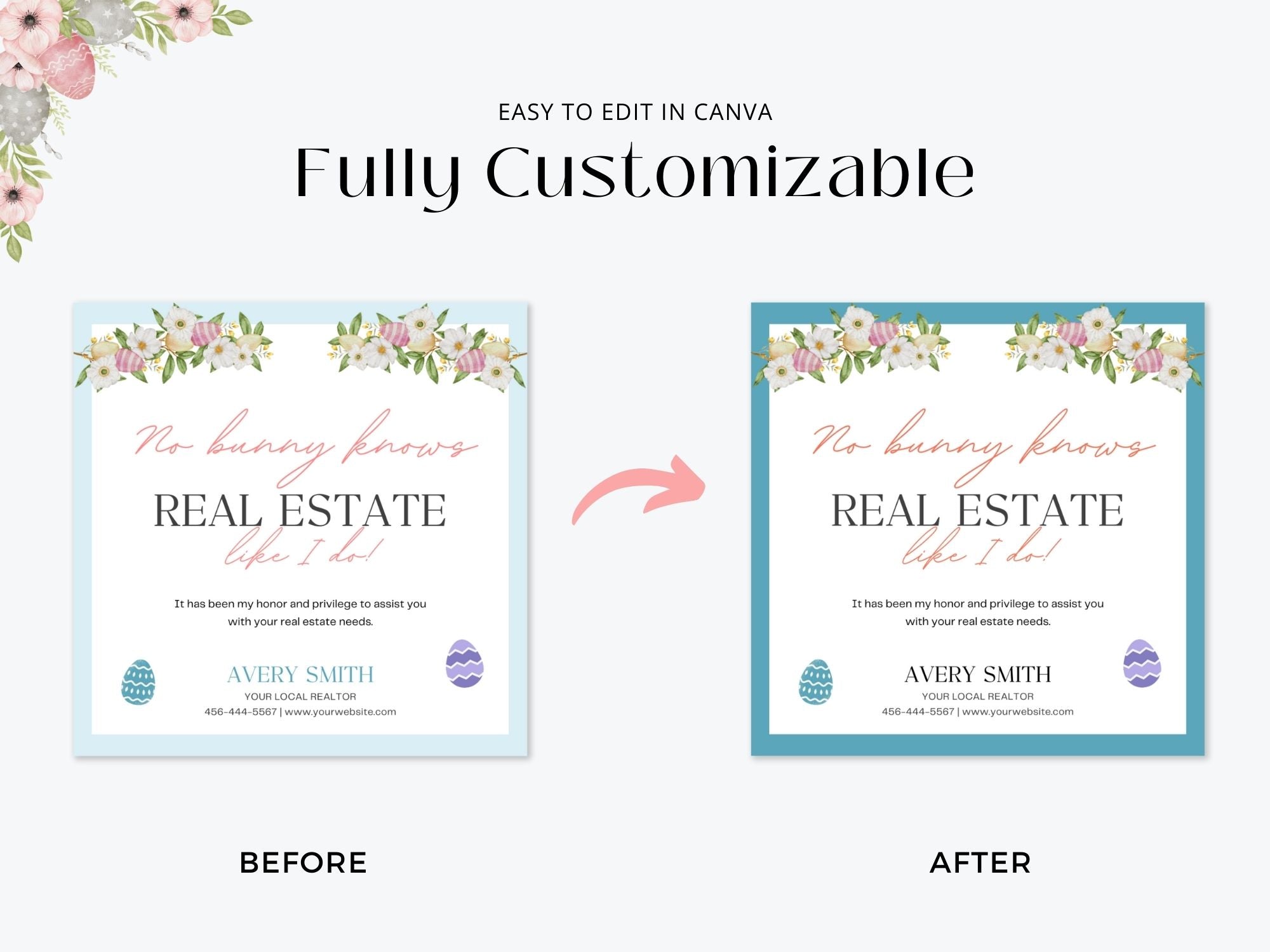 Easter Pop By Tags Bundle - Vibrant and festive pop-by tags for personalized real estate marketing during the Easter season.