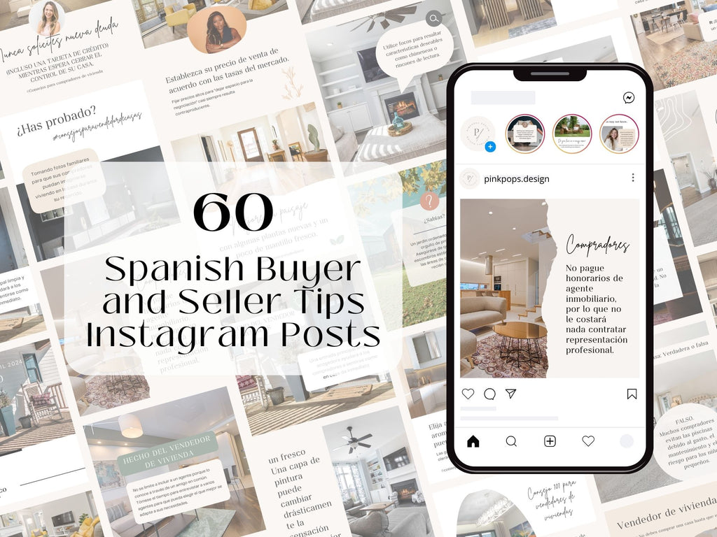  Spanish Buyer and Seller Tips Instagram Posts- Real estate tips templates for  Spanish-speaking clients.