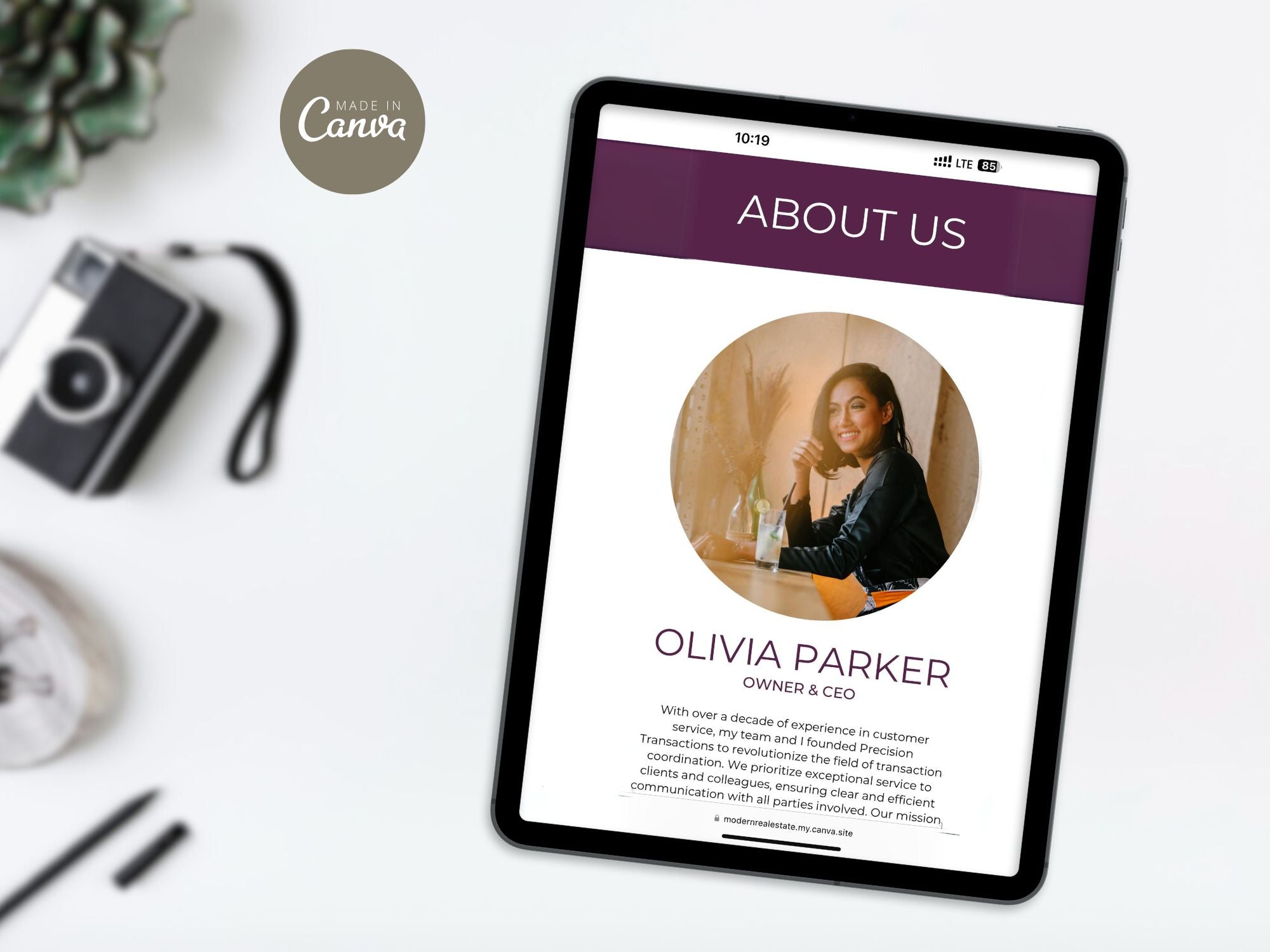  Transaction Coordinator Canva Site Vol 01- Professional template for managing real estate  transactions.