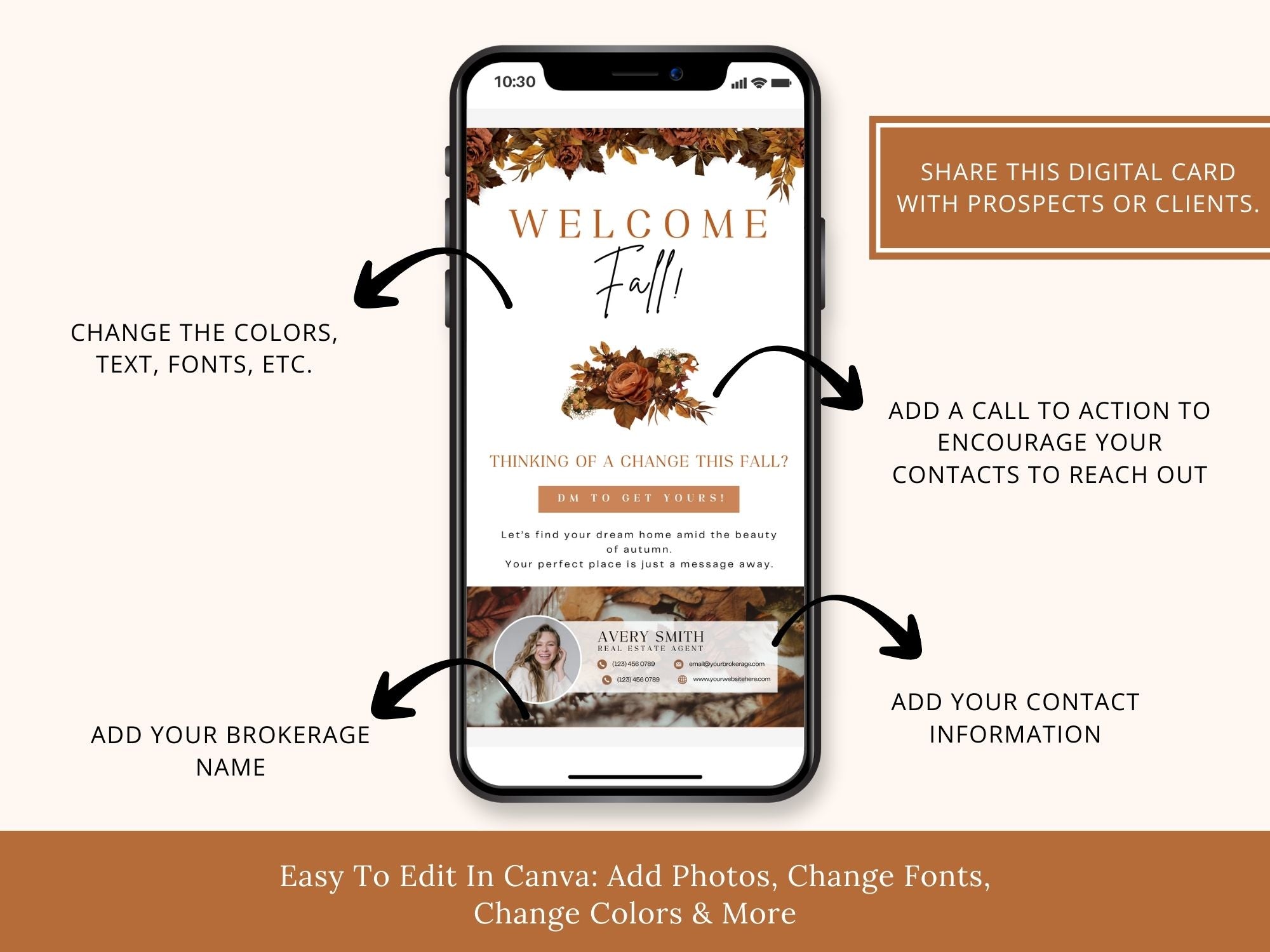 Fall Digital Textables Vol 02 - Autumn-themed designs for real estate digital marketing and client engagement.