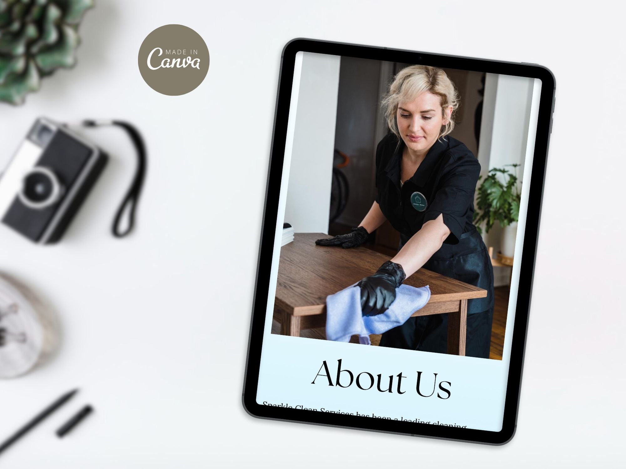 Sparkle Cleaning Service Canva Site - User-friendly template for showcasing cleaning services.