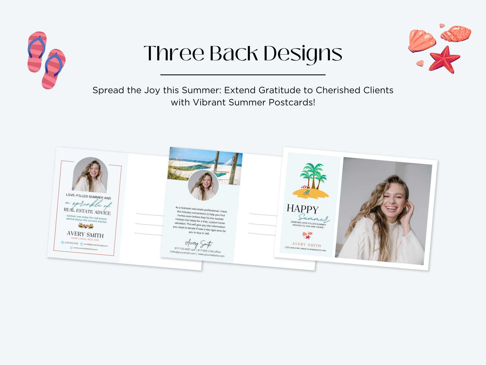Summer Postcard Bundle - Vibrant designs perfect for staying connected with clients and prospects during the sunny season.