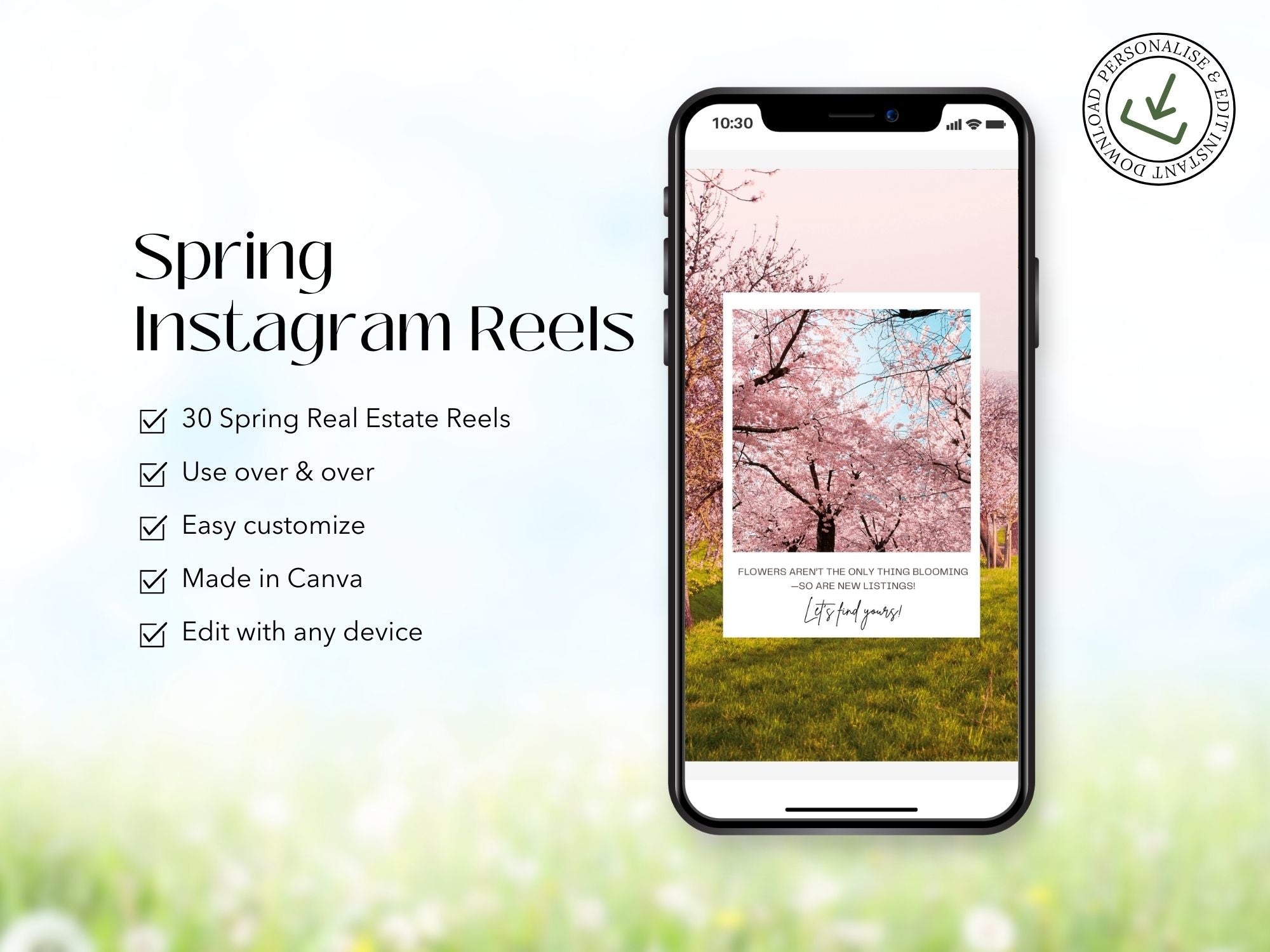 Spring-themed Instagram Reels for real estate marketing