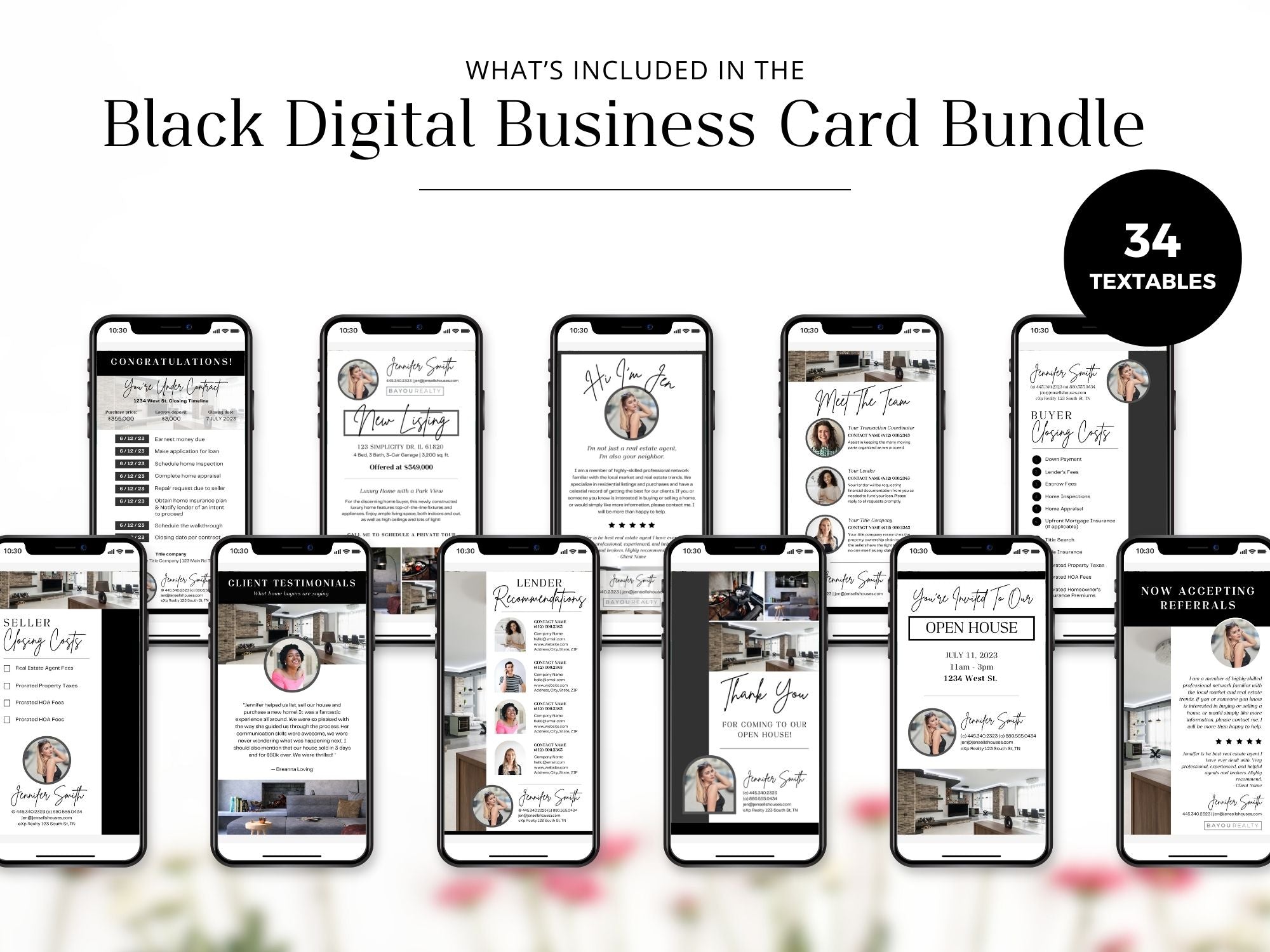 Black Real Estate Textable Bundle