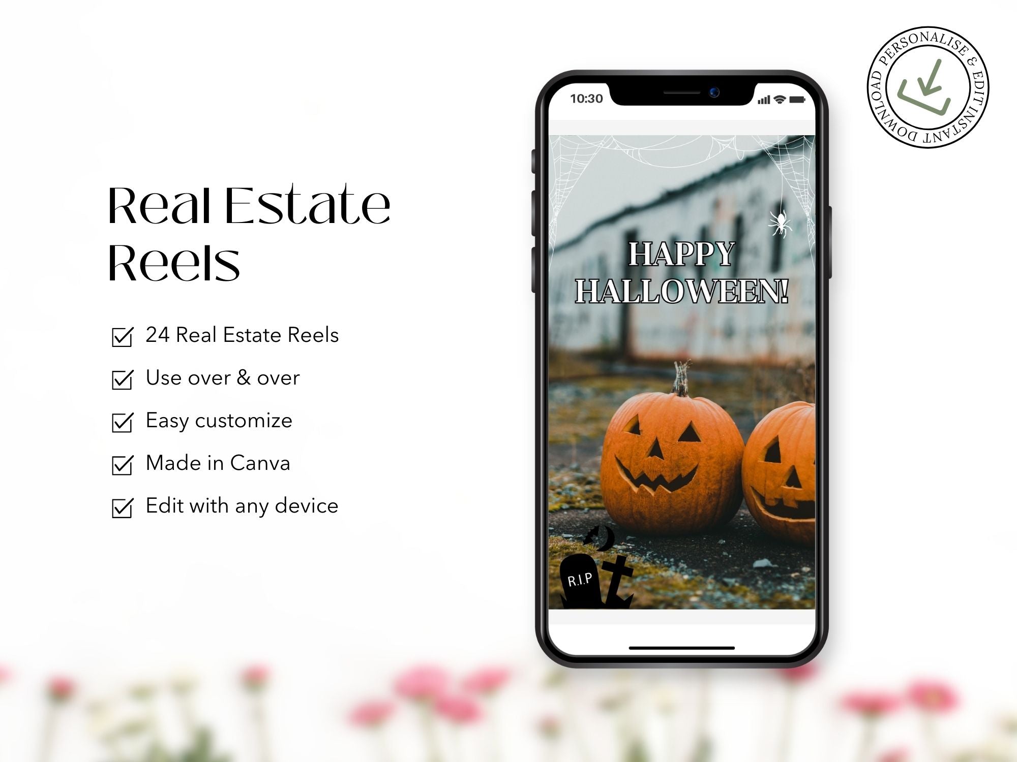 October Real Estate Social Media Reels template featuring engaging content for promoting
listings and market updates.