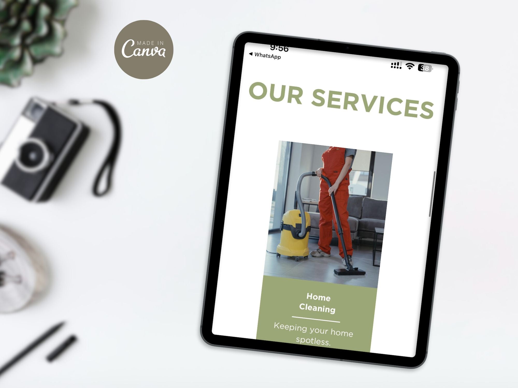 Cleaning Service Canva Site - User-friendly template for showcasing cleaning services.