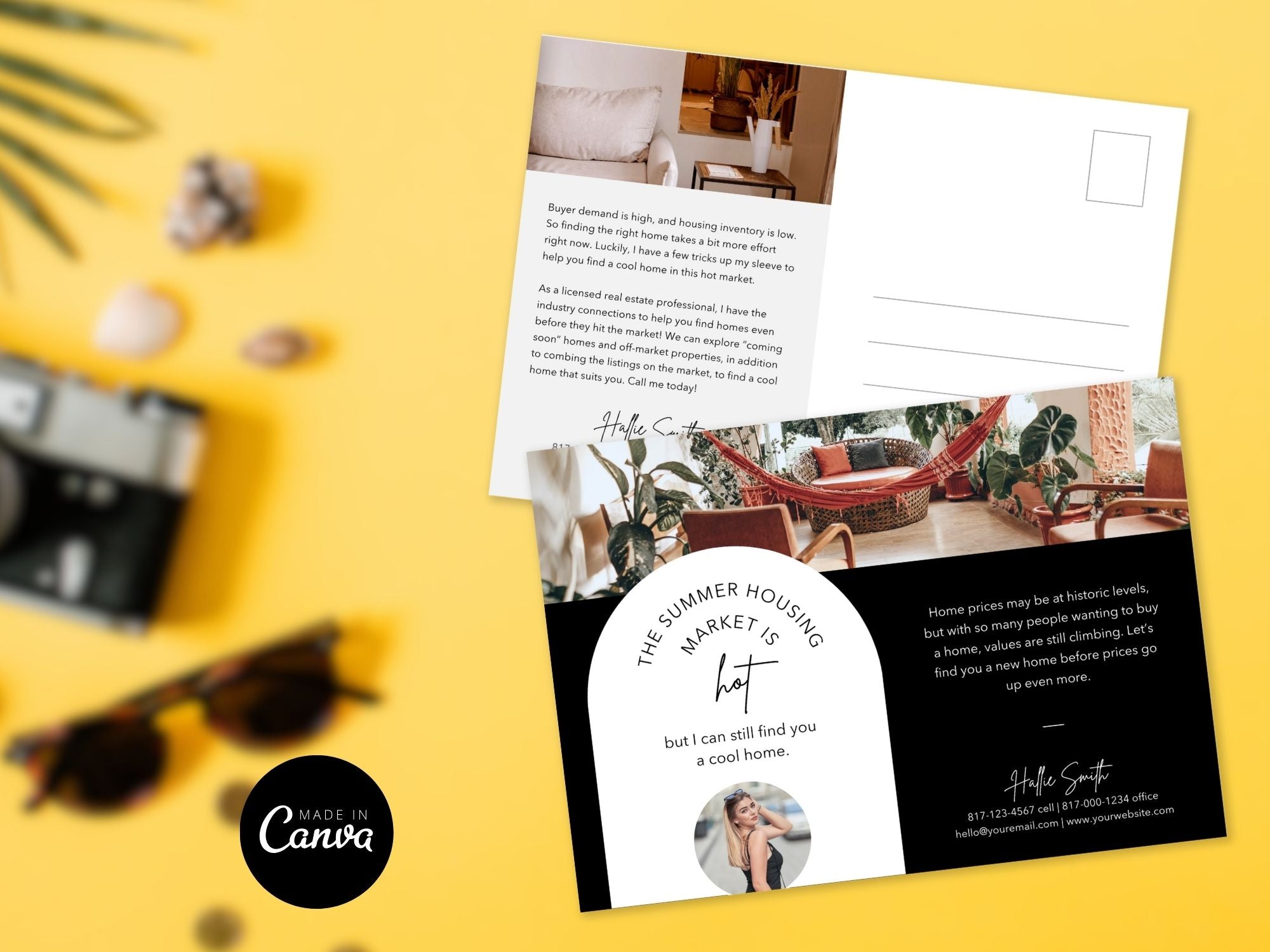 Black Real Estate Postcard Bundle Vol 01 - Sleek and professionally designed postcards for real estate marketing.