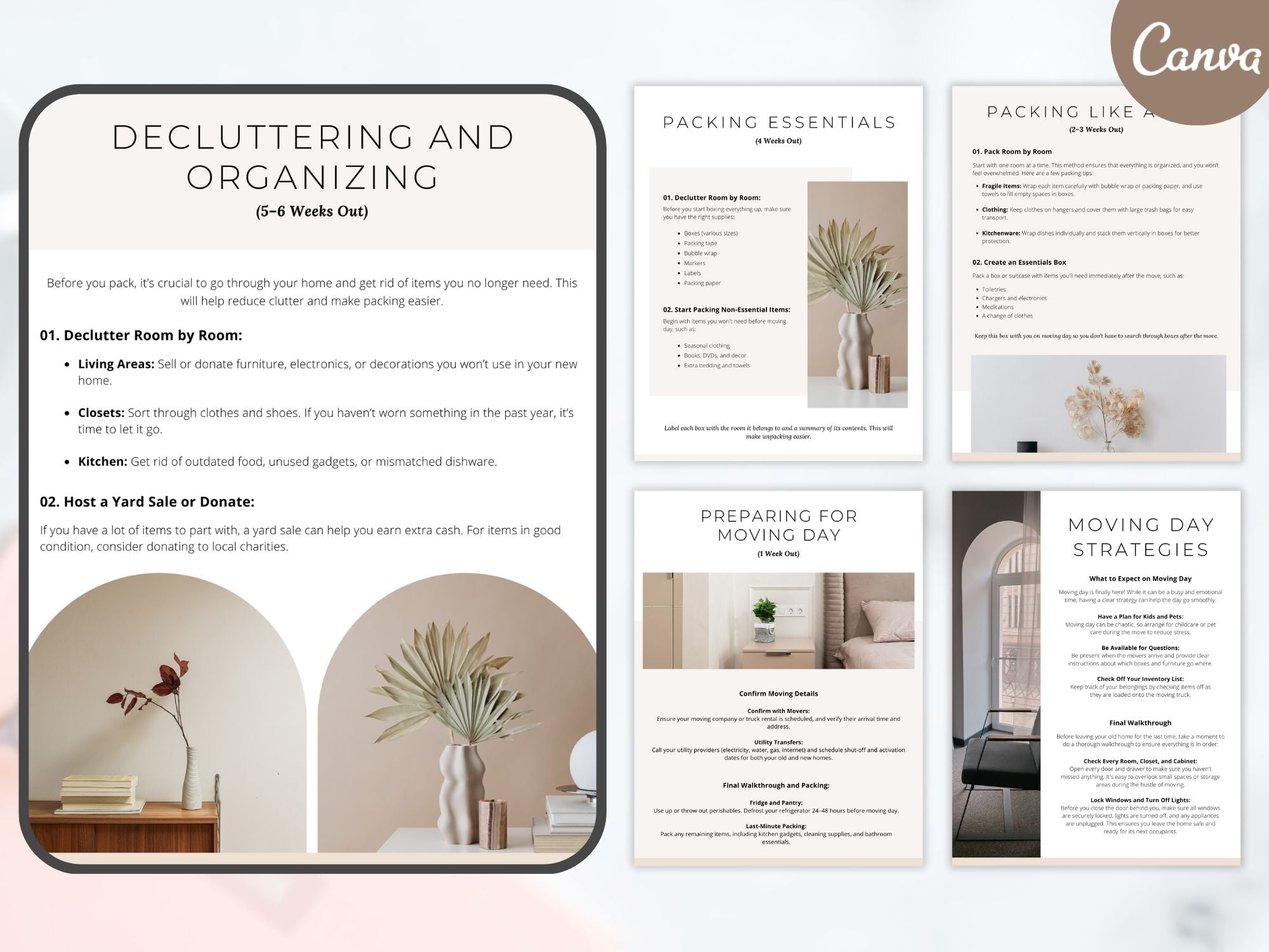Minimal Moving Guide offering realtors a simple, organized resource to help clients navigate the moving process smoothly.