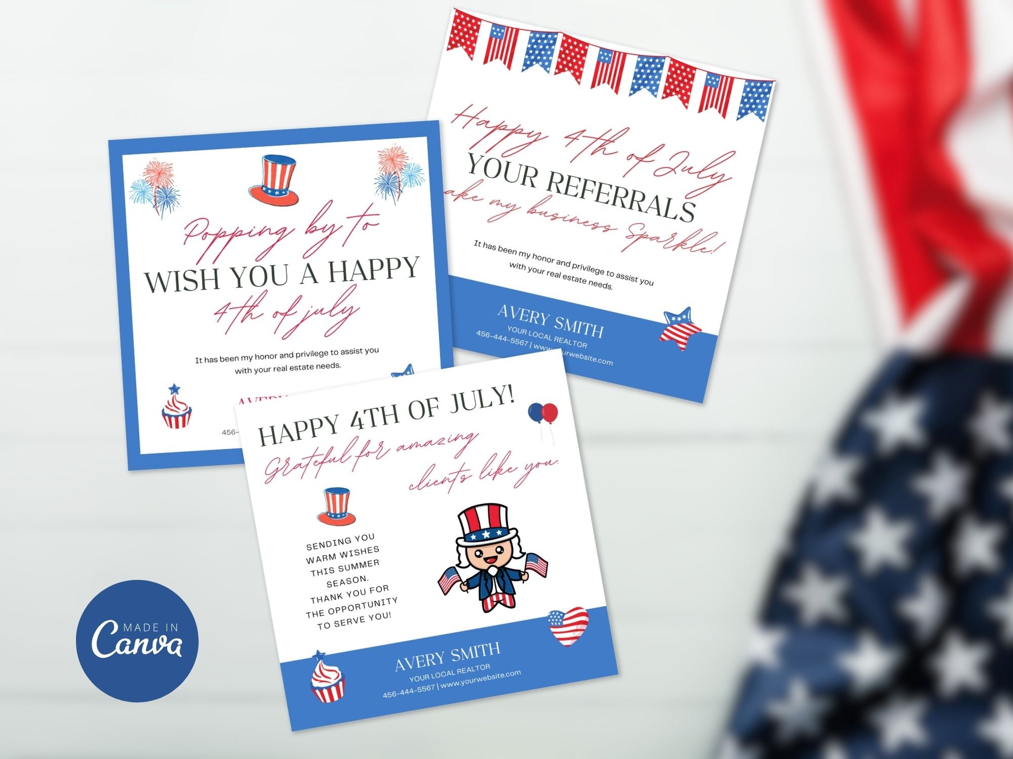 4th of July Pop By Tag Sheets - Vibrant tags perfect for Independence Day celebrations.