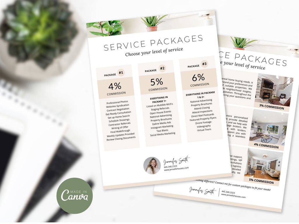 Real Estate Buyer & Seller Commission Service Packages Vol 01