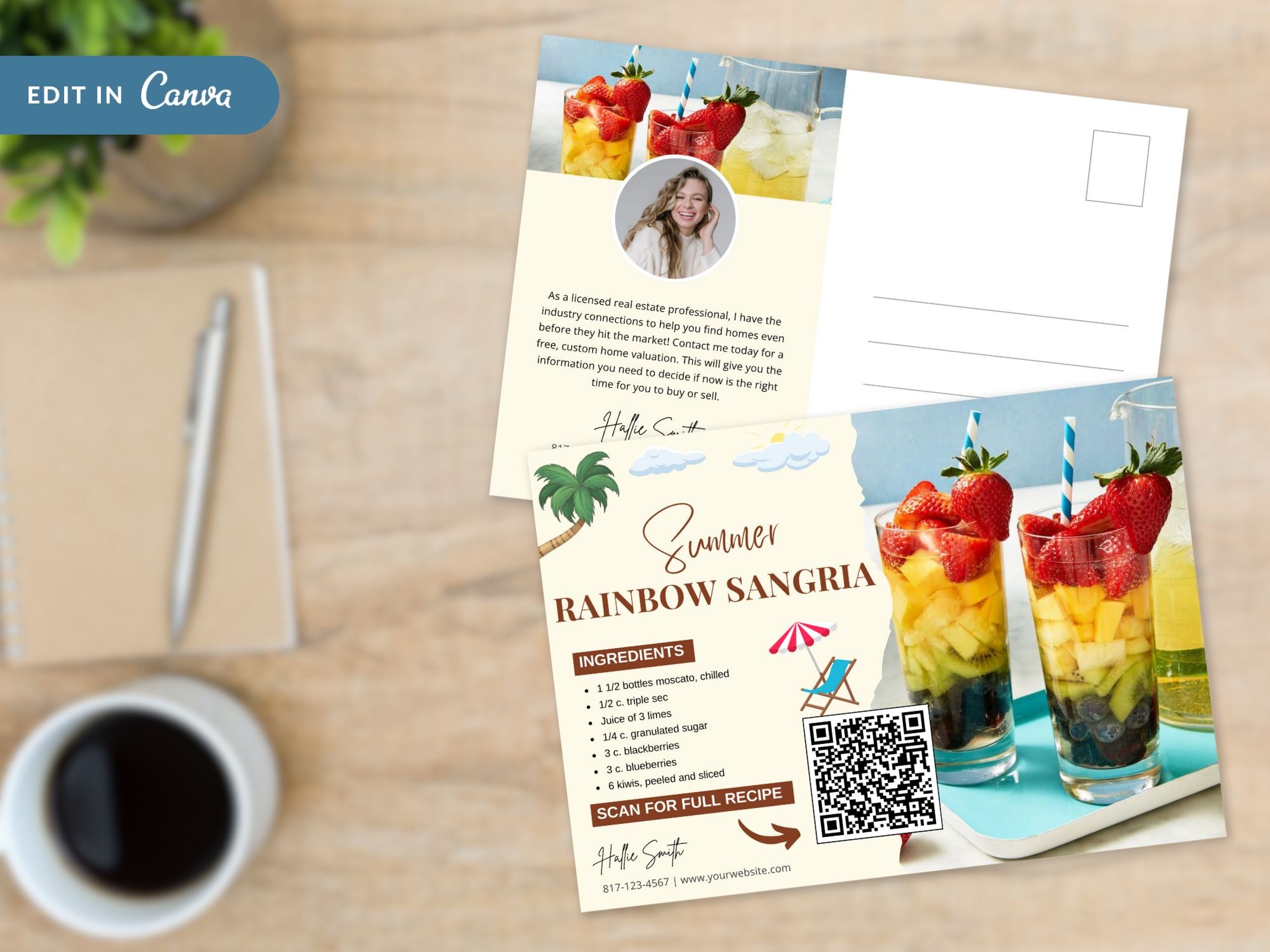 Summer Real Estate Recipe Postcards - Embrace the flavors of the season with refreshing recipes and vibrant postcards.