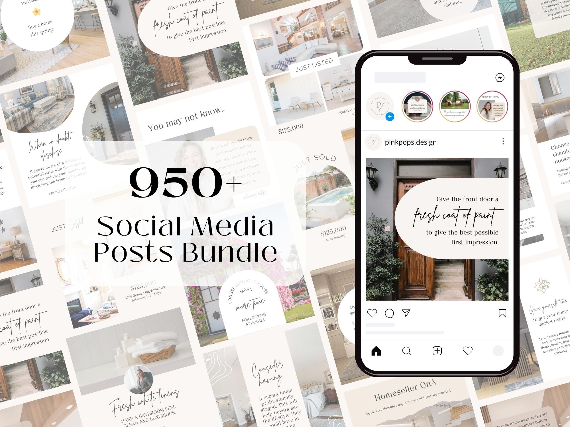  Social Media Posts Bundle- Engaging templates for real estate marketing.