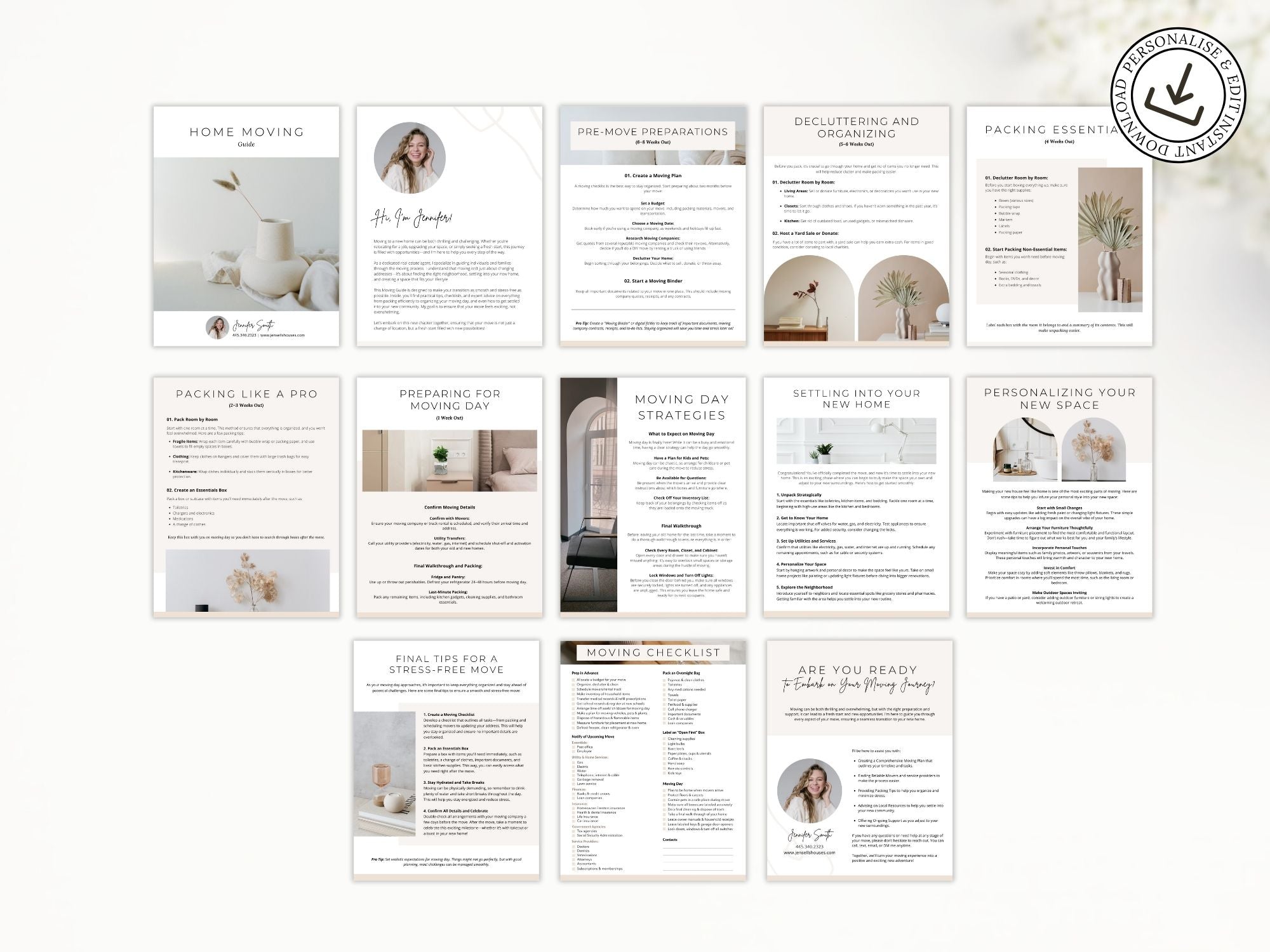Minimal Moving Guide offering realtors a simple, organized resource to help clients navigate the moving process smoothly.