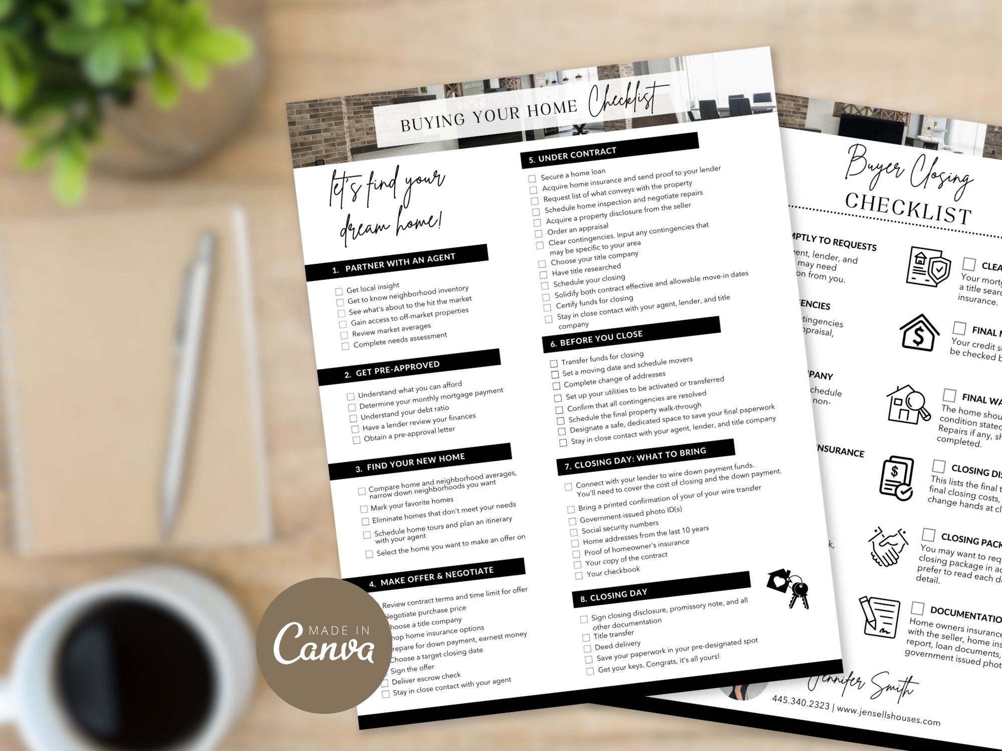 Black Real Estate Checklist Bundle- Comprehensive checklists for buyers, sellers, and agents.