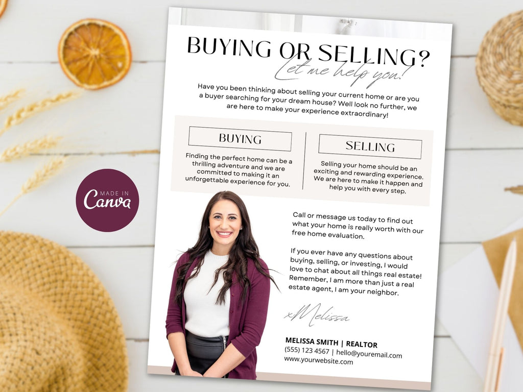 Buying or Selling Real Estate Letter Vol 02 - Versatile letter catering to both buyers and sellers, showcasing real estate expertise and providing valuable insights