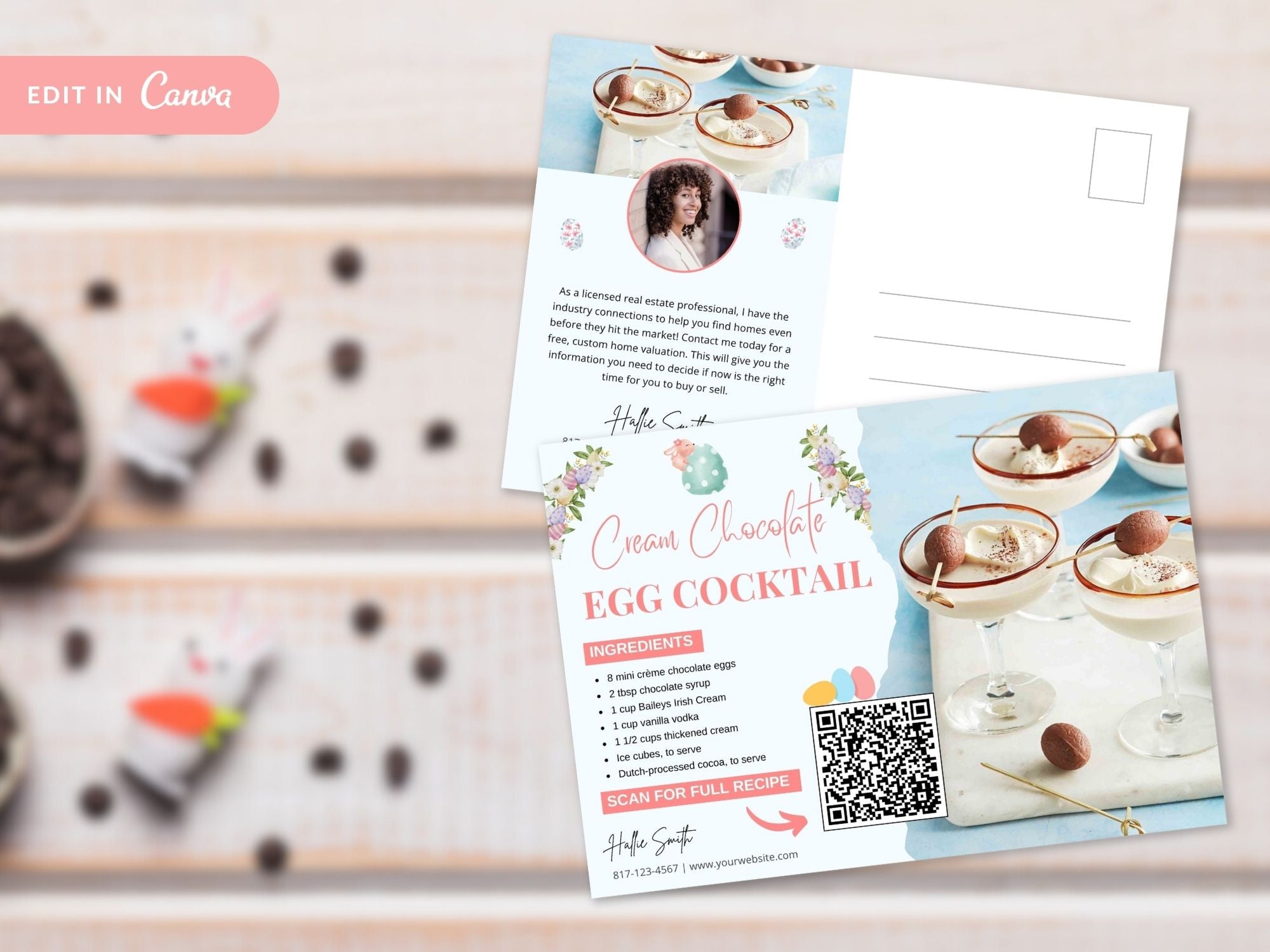Easter Recipe Postcard Bundle - Professionally designed real estate postcards featuring mouthwatering Easter recipes.