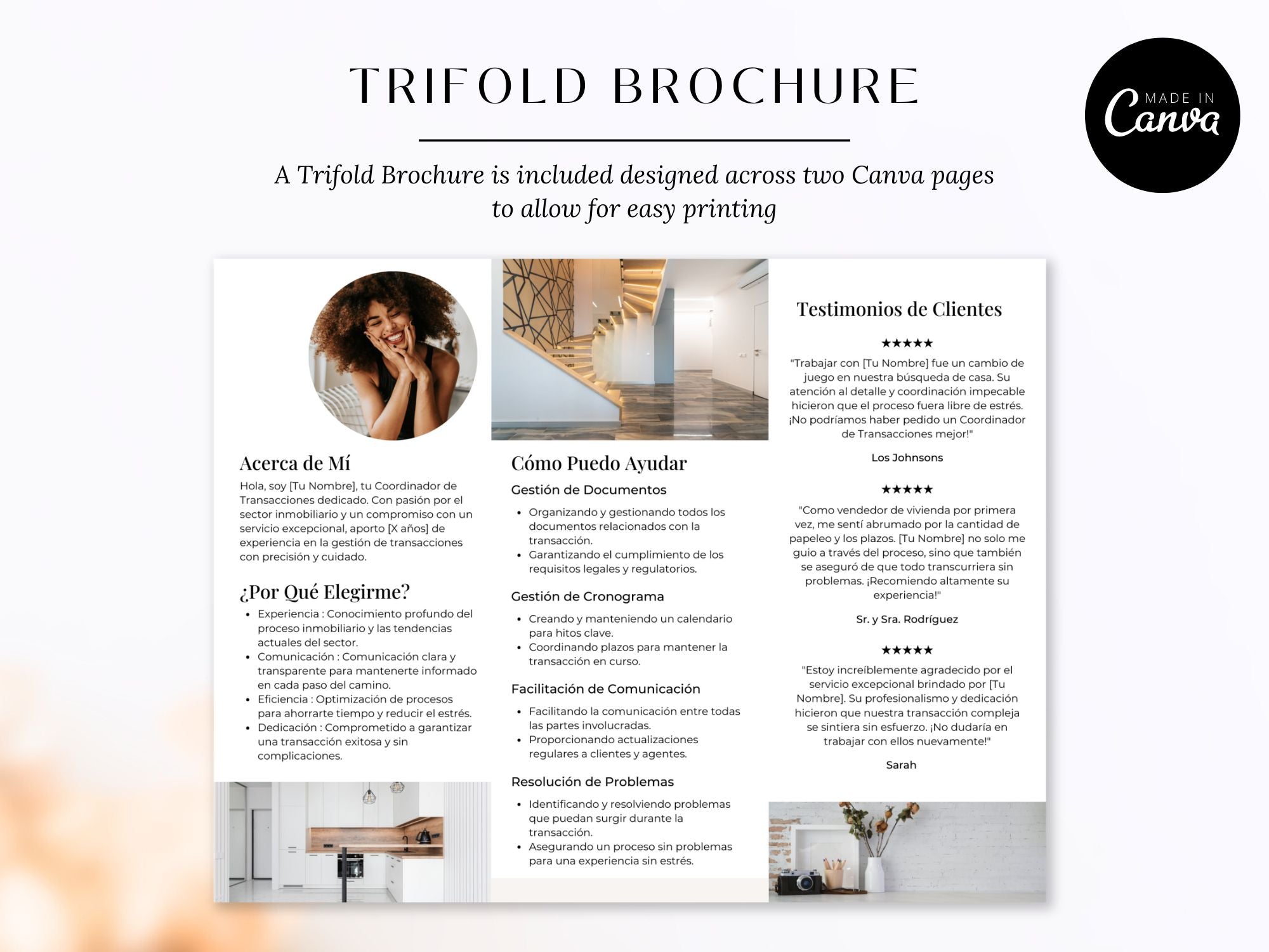 Spanish Transaction Coordinator Brochure - Impress your clients with clear communication and seamless transactions.