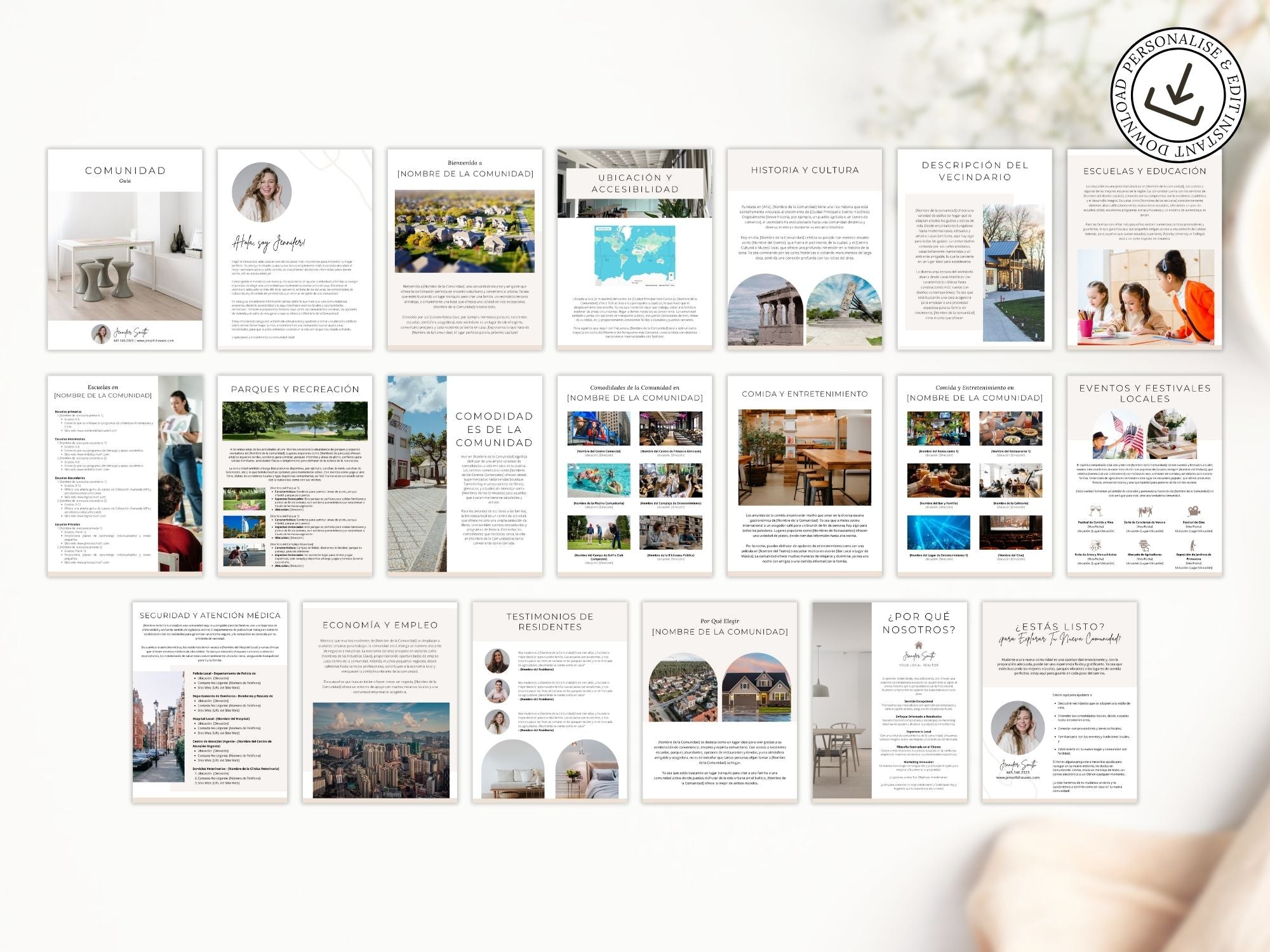Minimal Spanish community guide offering essential insights for homebuyers.
