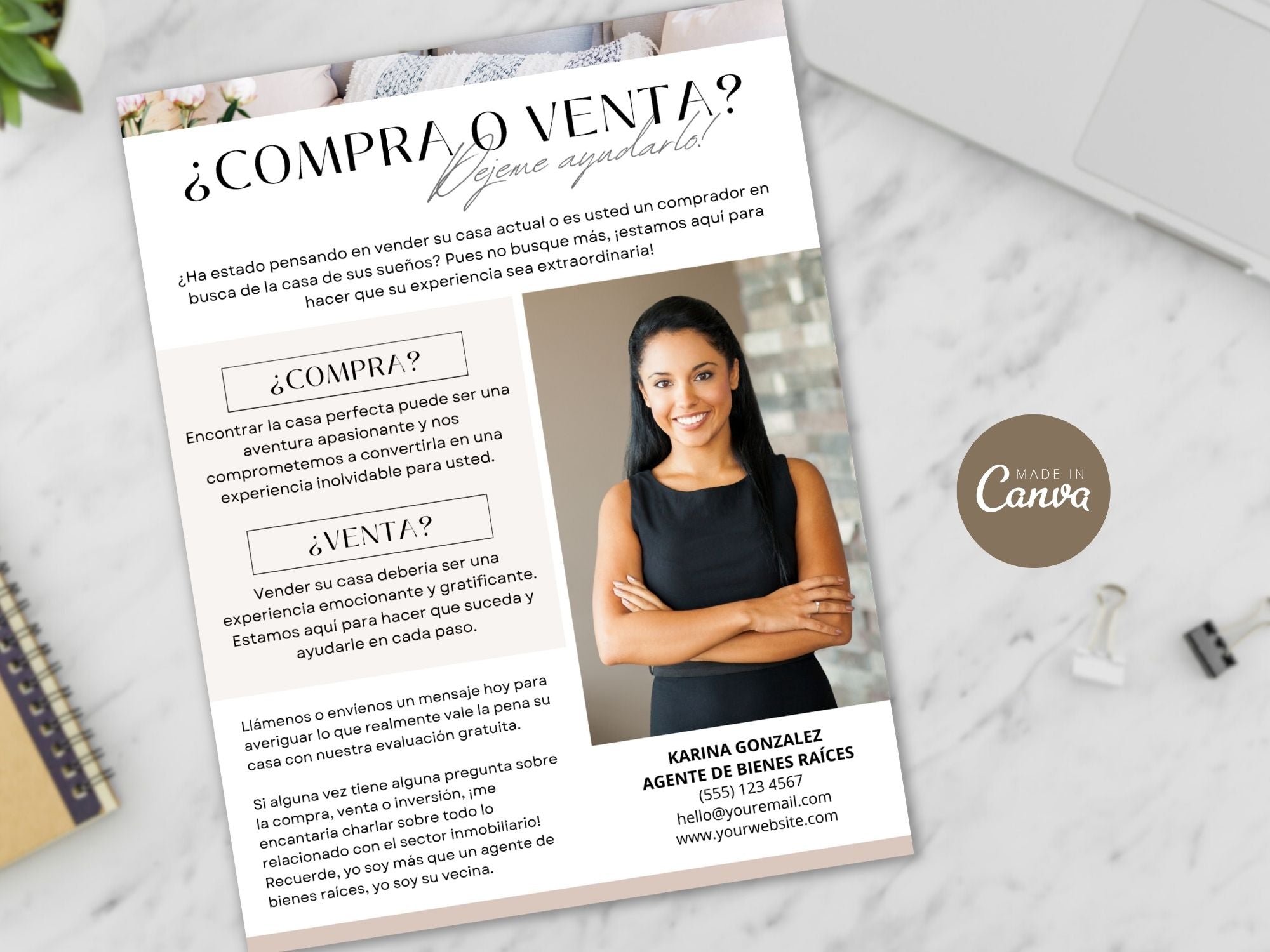 Spanish Buying or Selling Real Estate Letter Vol. 01 - Enhance confidence in property transactions with a personalized introduction and trusted real estate services.