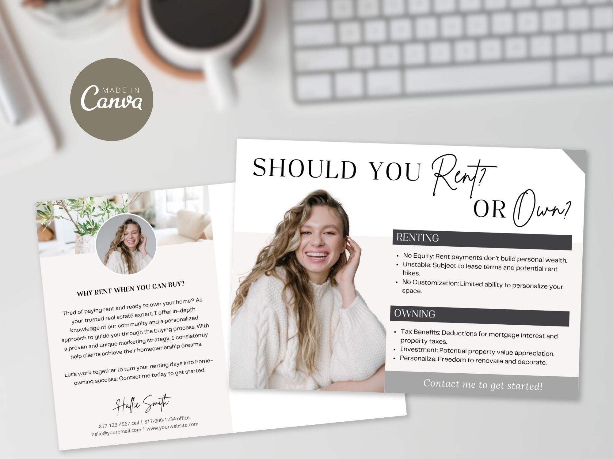  Rent Vs Own Postcard Vol 01- Showcasing the advantages of homeownership.