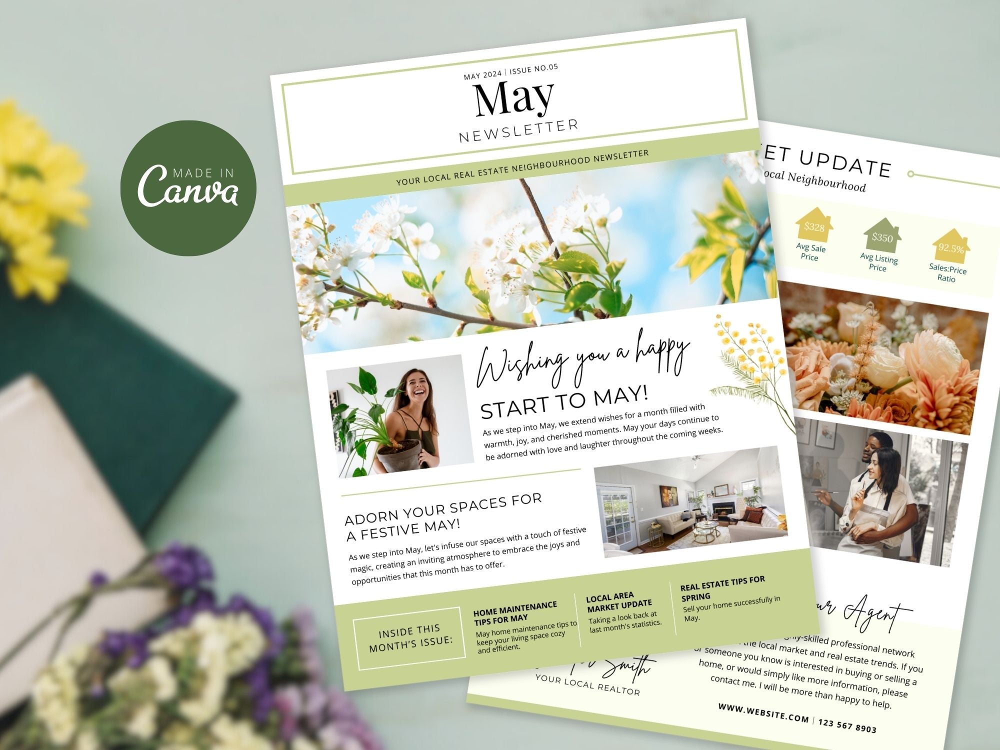 Minimal May Newsletter 2024 - Clean and modern real estate newsletter template for impactful communication.