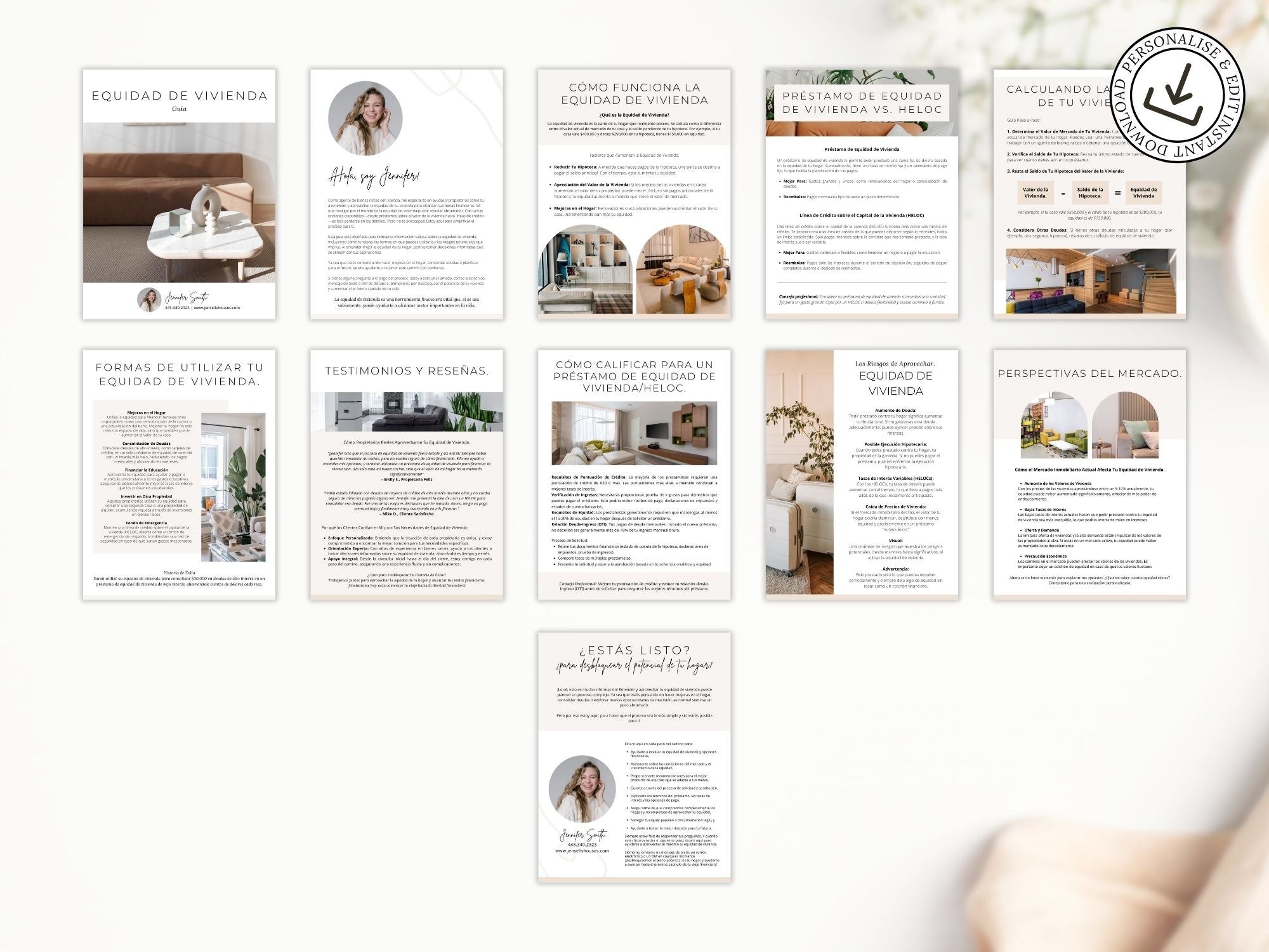 Minimal Spanish home equity guide with essential information for homeowners.
