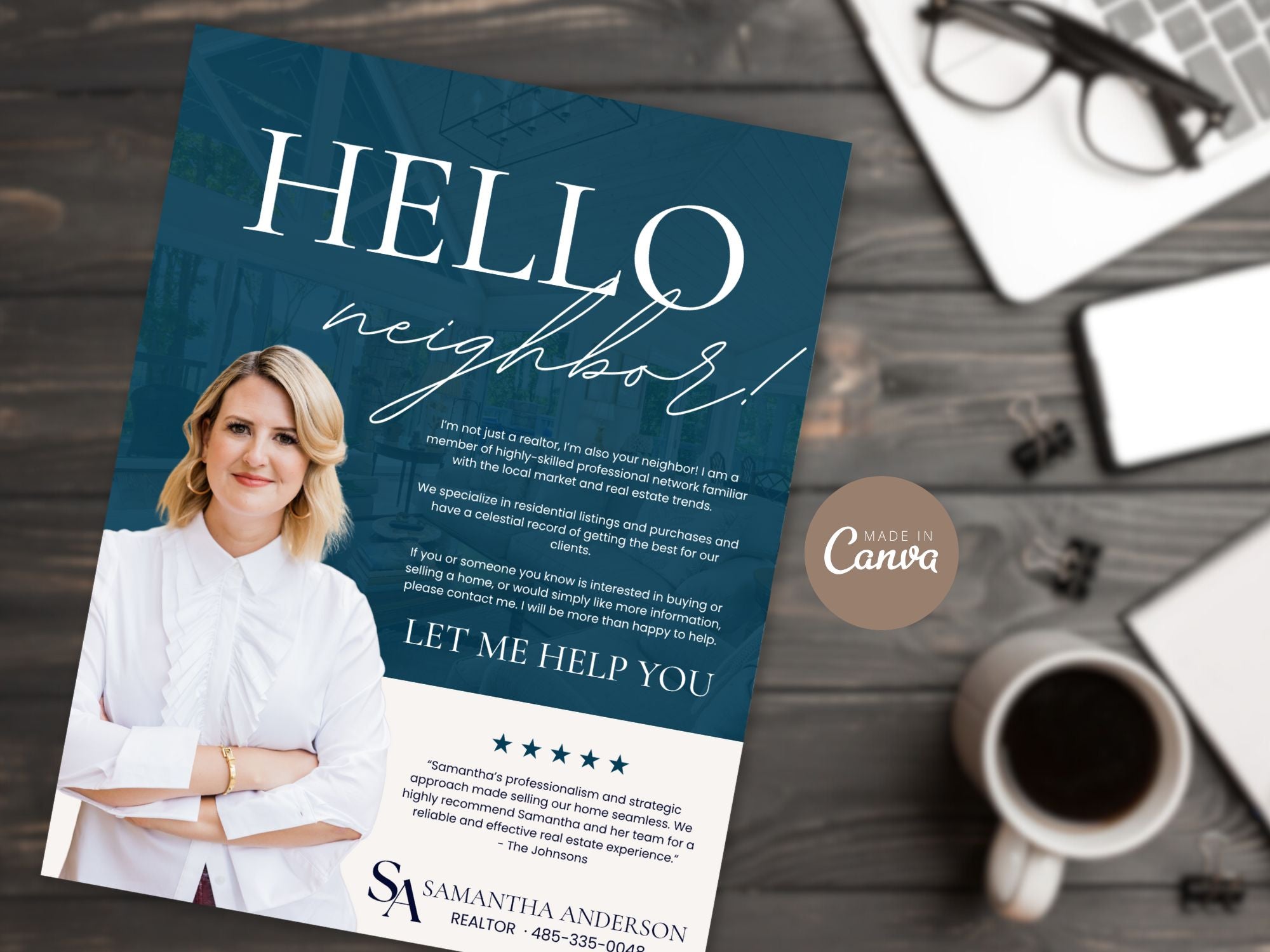 Editable home valuation flyer for real estate agents
